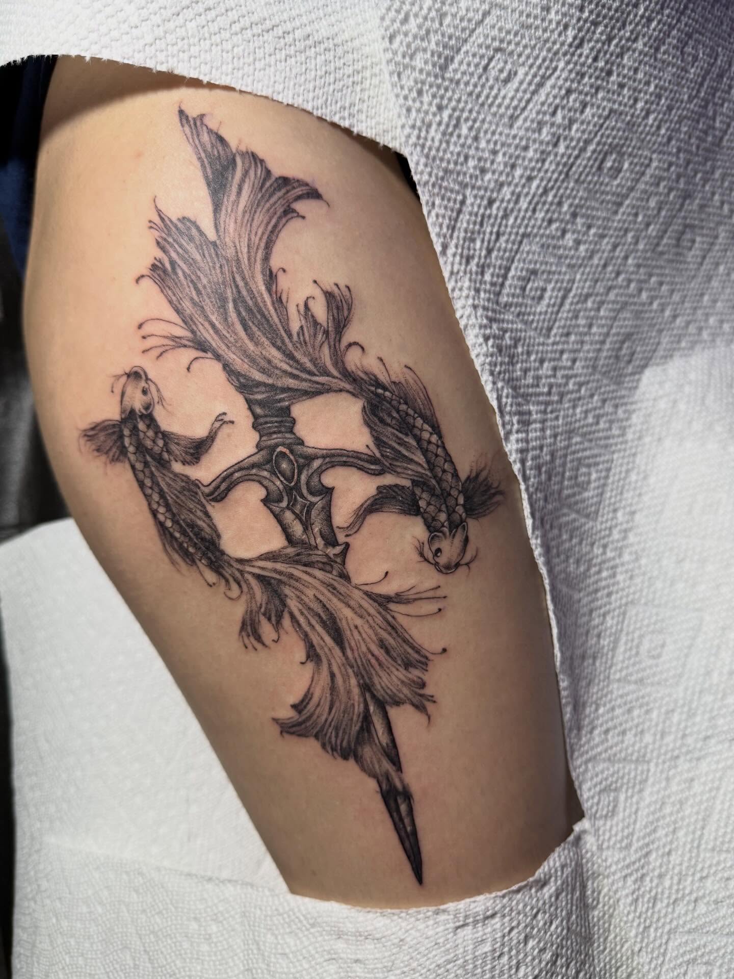 Tattoo by @akdoestattoos — black_and_grey