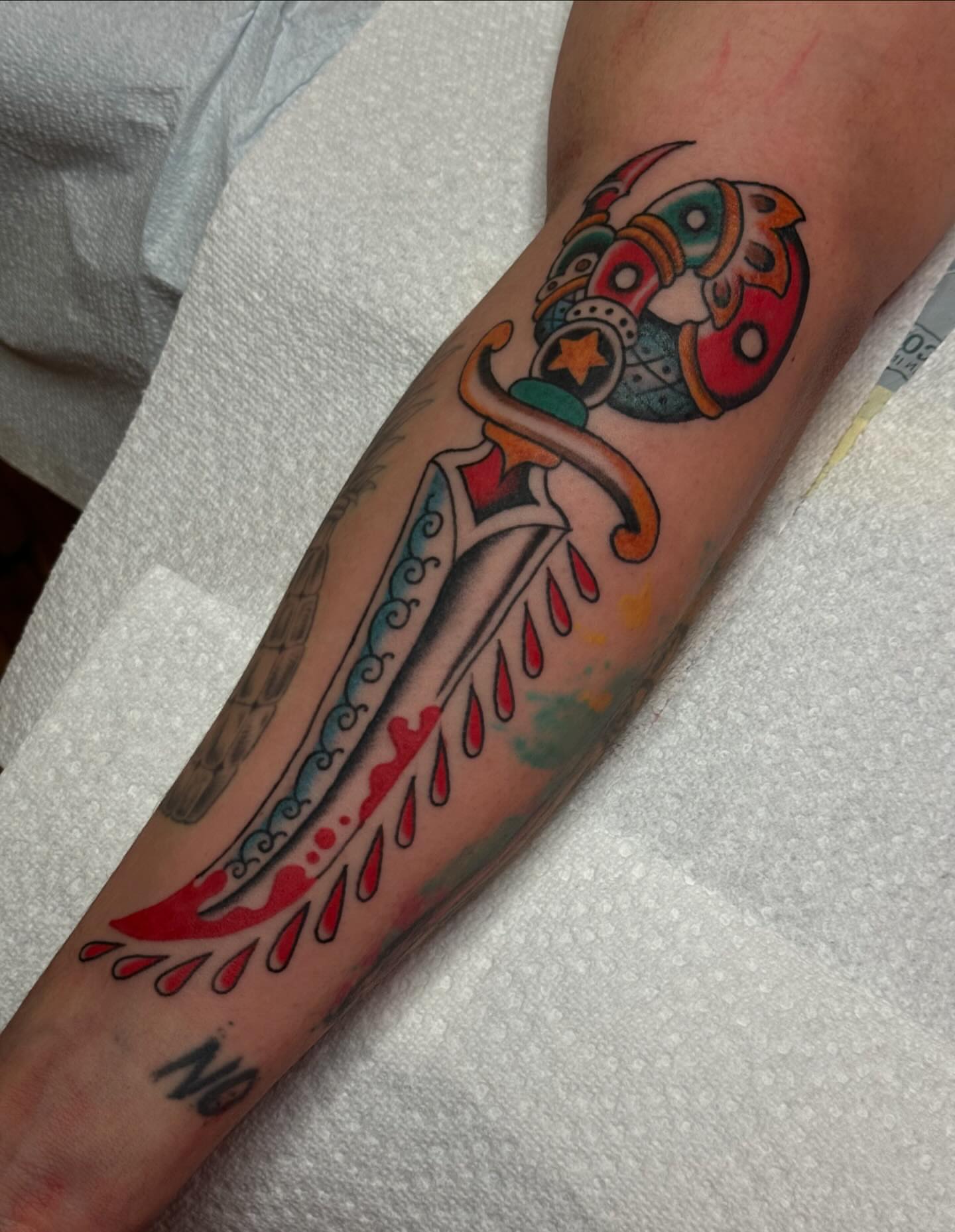 Tattoo by @brigettealysontattoos — american_traditional, dotwork