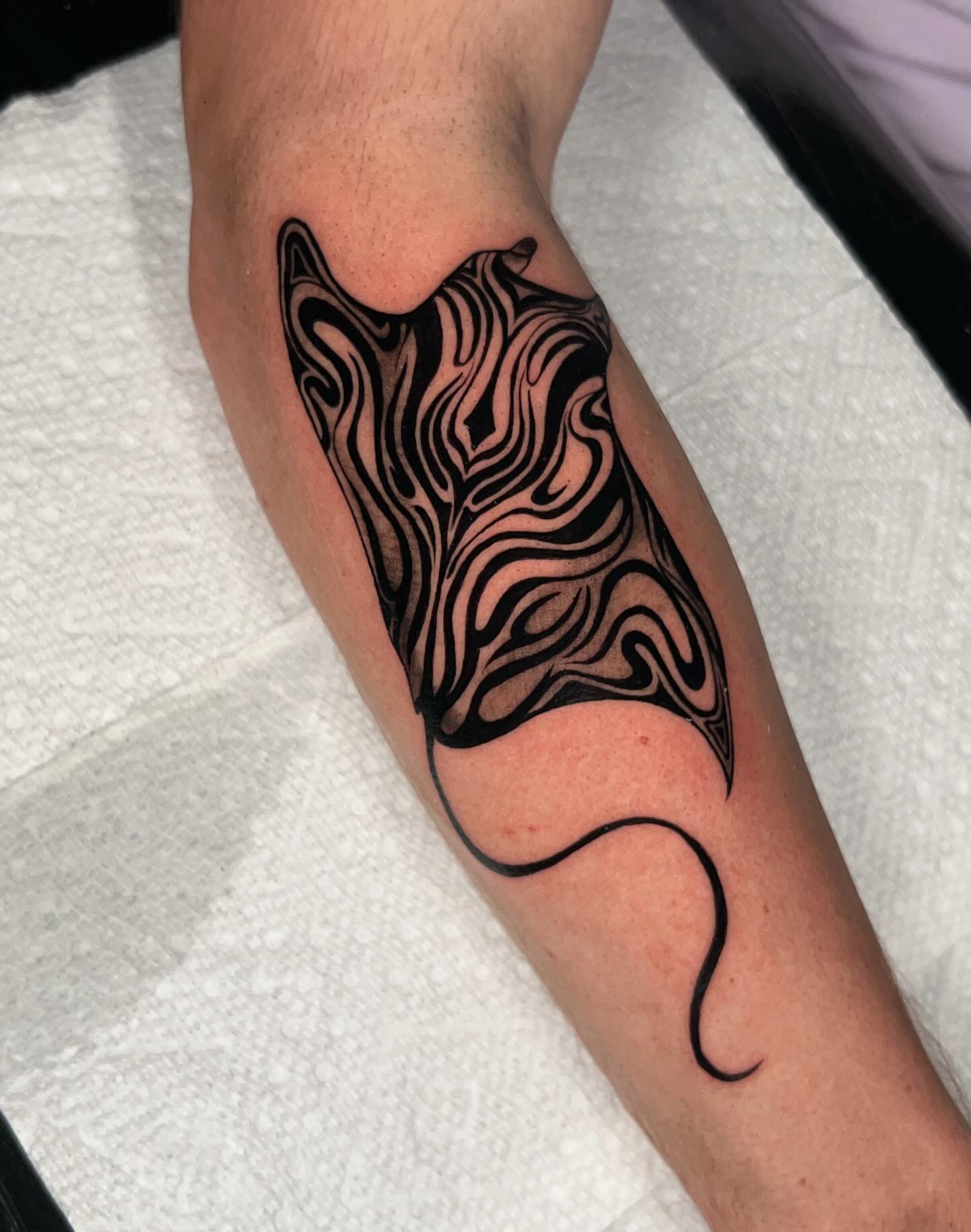 Abstract swirls black and grey tattoo on the forearm by ✧ :: paloma :: ✧