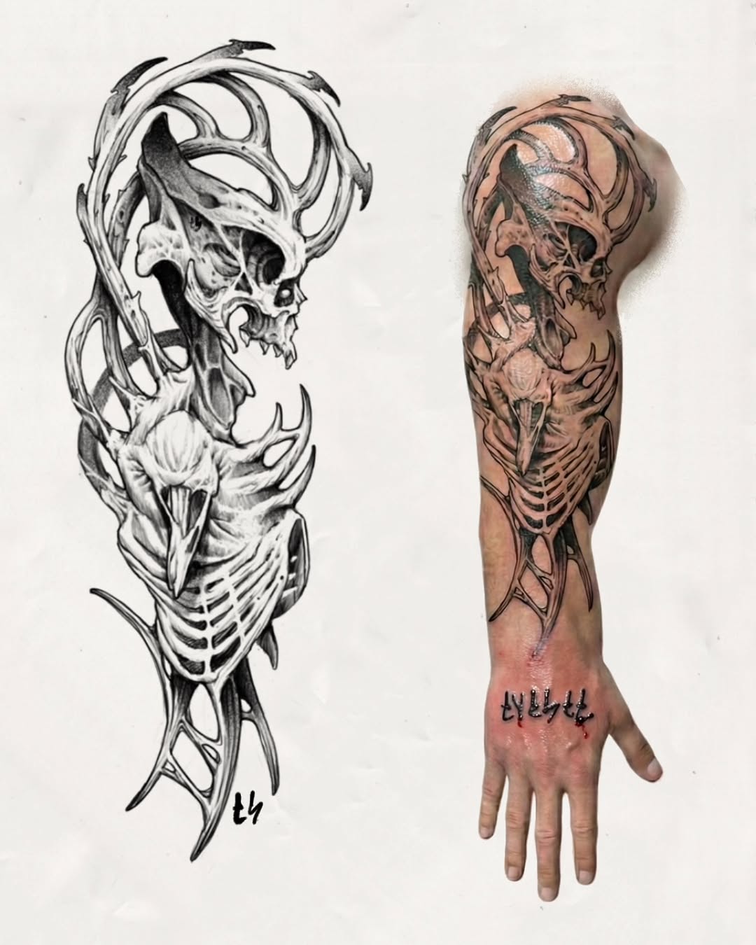 Tattoo by @eyeseedraws — black_and_grey, dark_realism