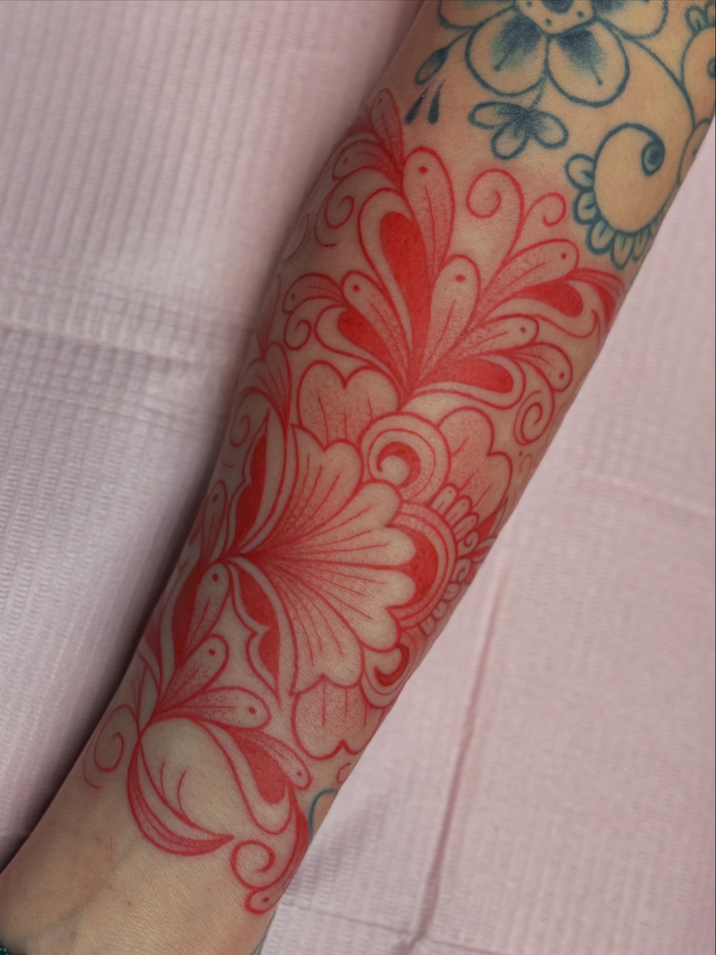 Floral pattern ornamental tattoo on the forearm by ꧁꧁Hayley꧂꧂