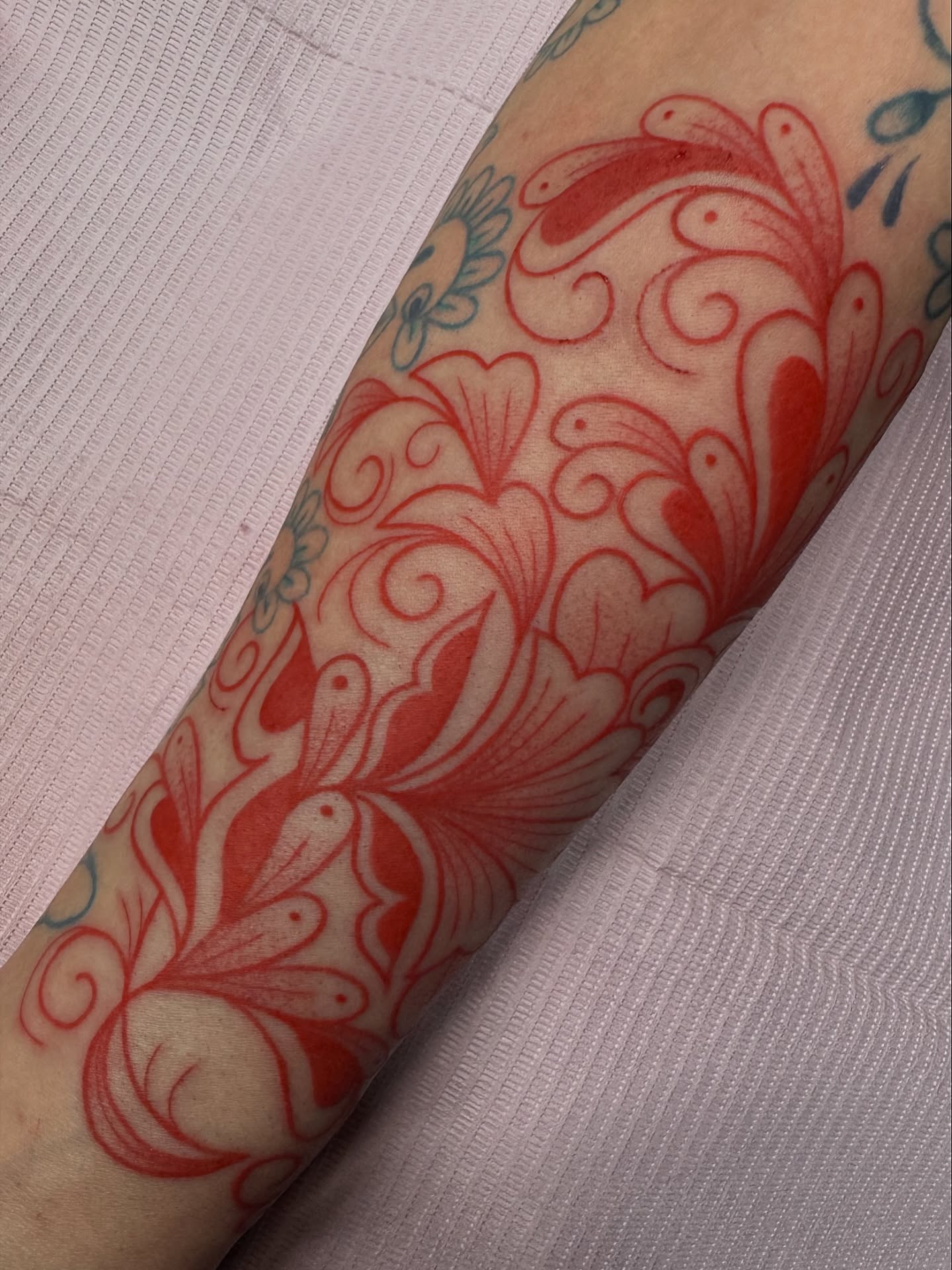 Floral pattern ornamental tattoo on the forearm by ꧁꧁Hayley꧂꧂