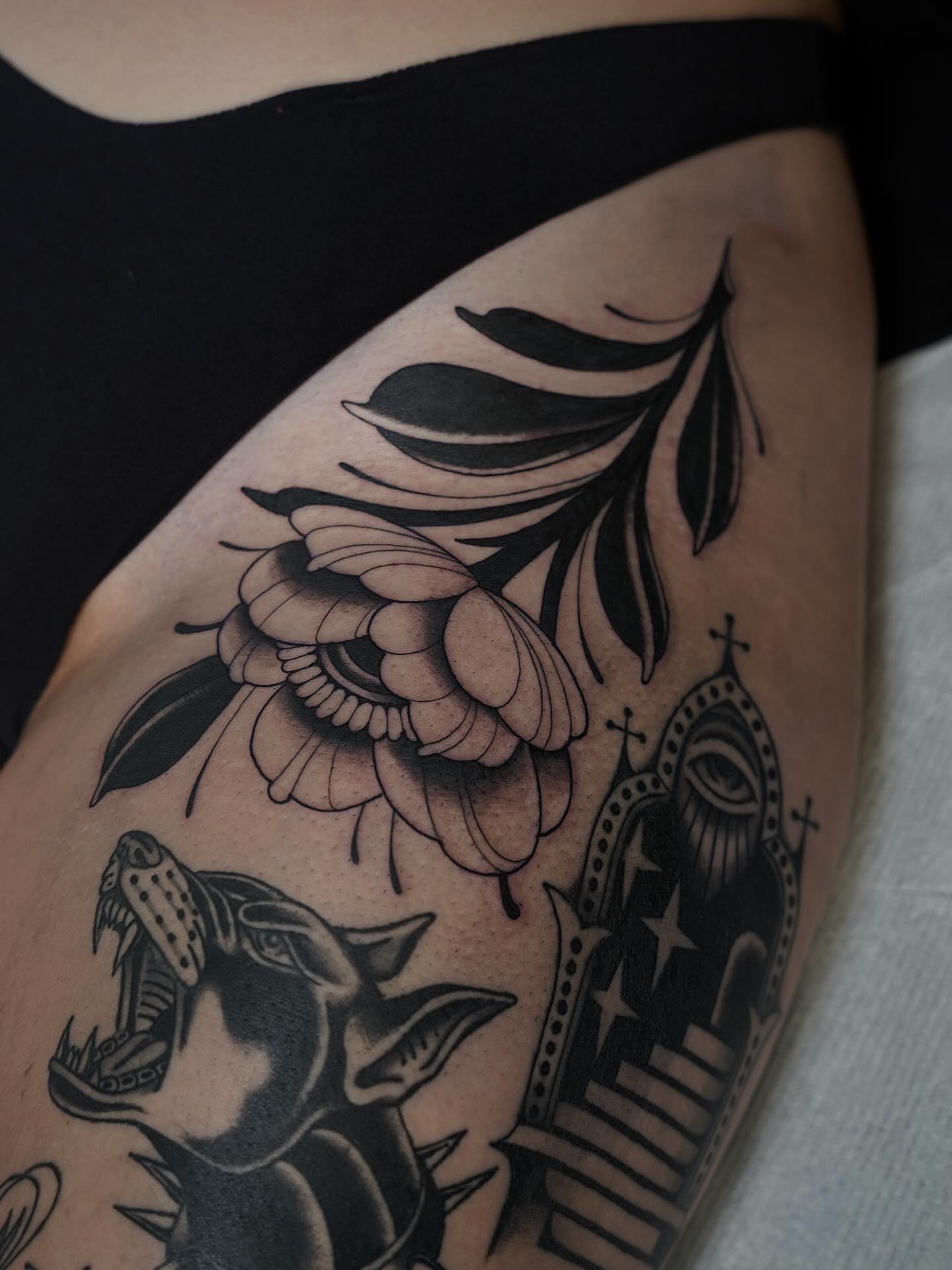 Tattoo by @joana.tattooer — american_traditional, black_and_grey