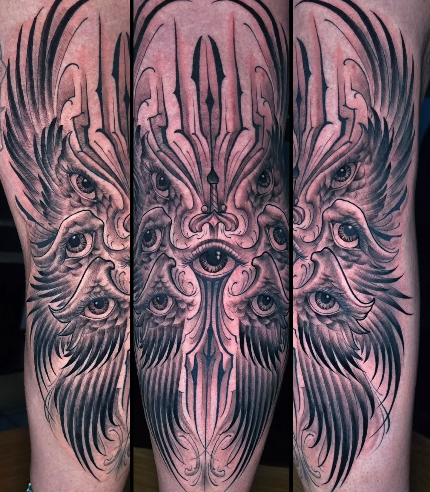 Tattoo by @stagertattoos — black_and_grey, geometric