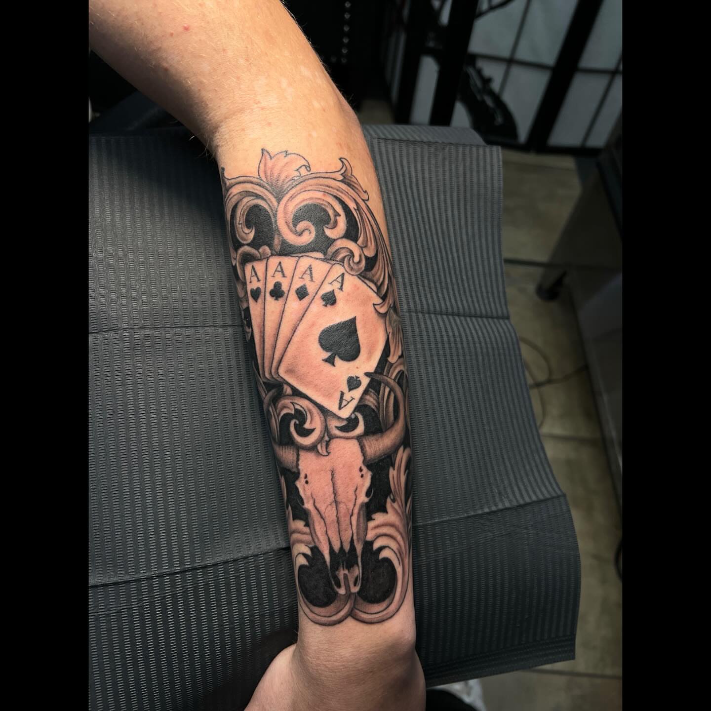 Tattoo by @artbydollface — american_traditional, black_and_grey