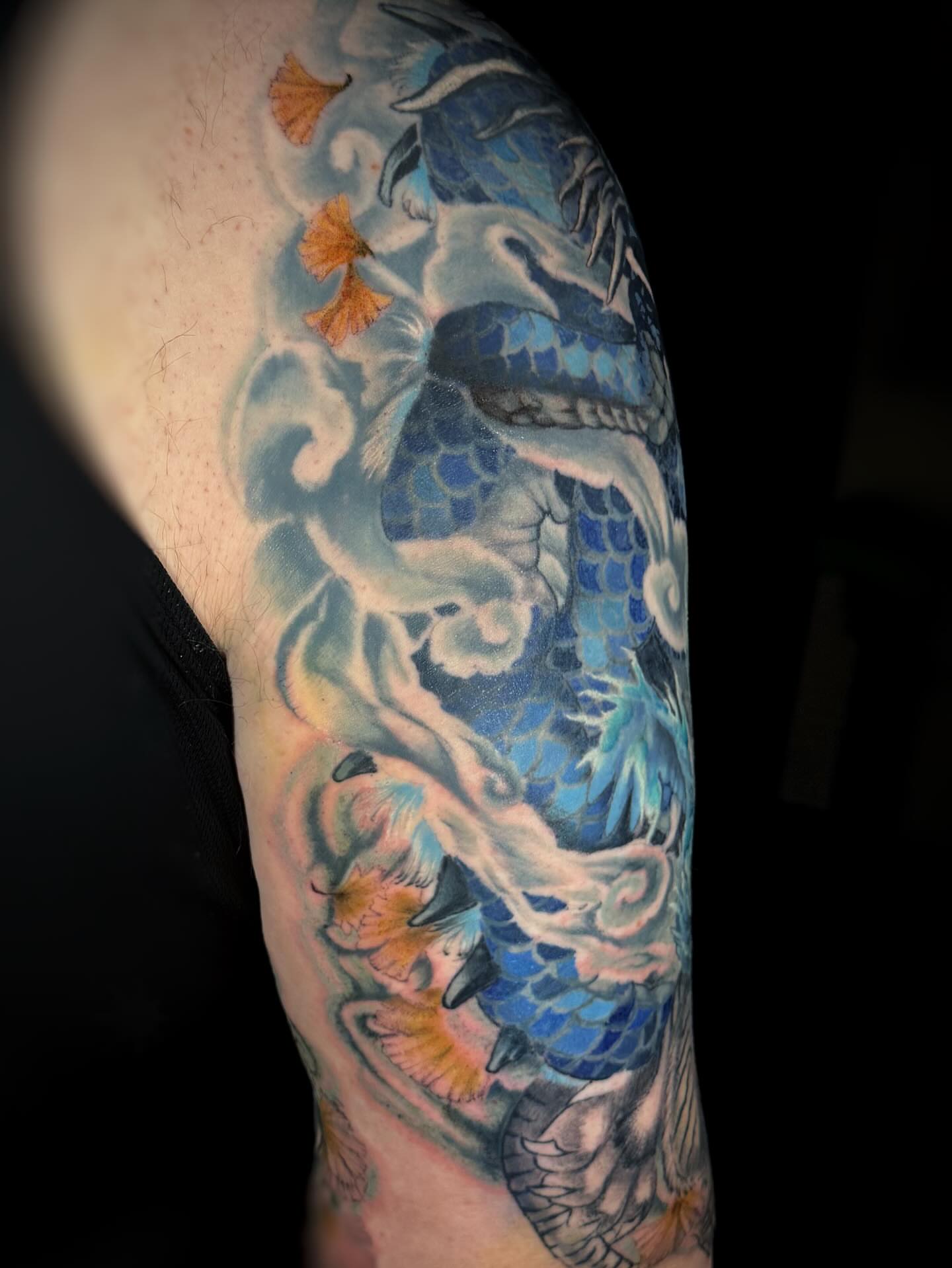 Koi fish japanese irezumi tattoo on the forearm by Anna Saveria