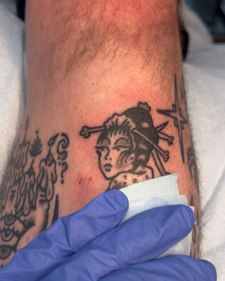 Geisha japanese irezumi tattoo on the forearm by monk