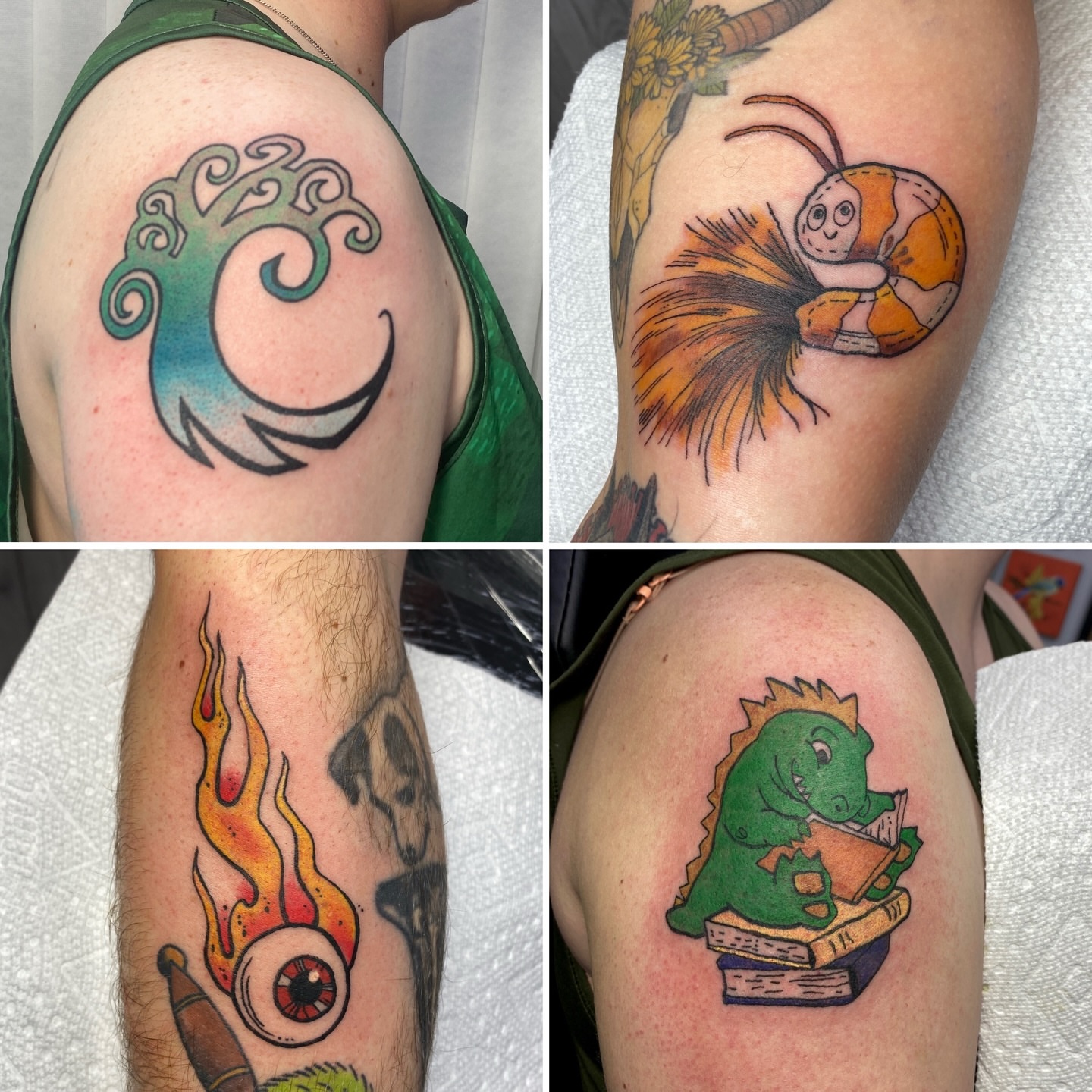 Wave American traditional tattoo on the upper arm by Mike Gorman - Portland Maine Tattoo Artist, Portland, Maine