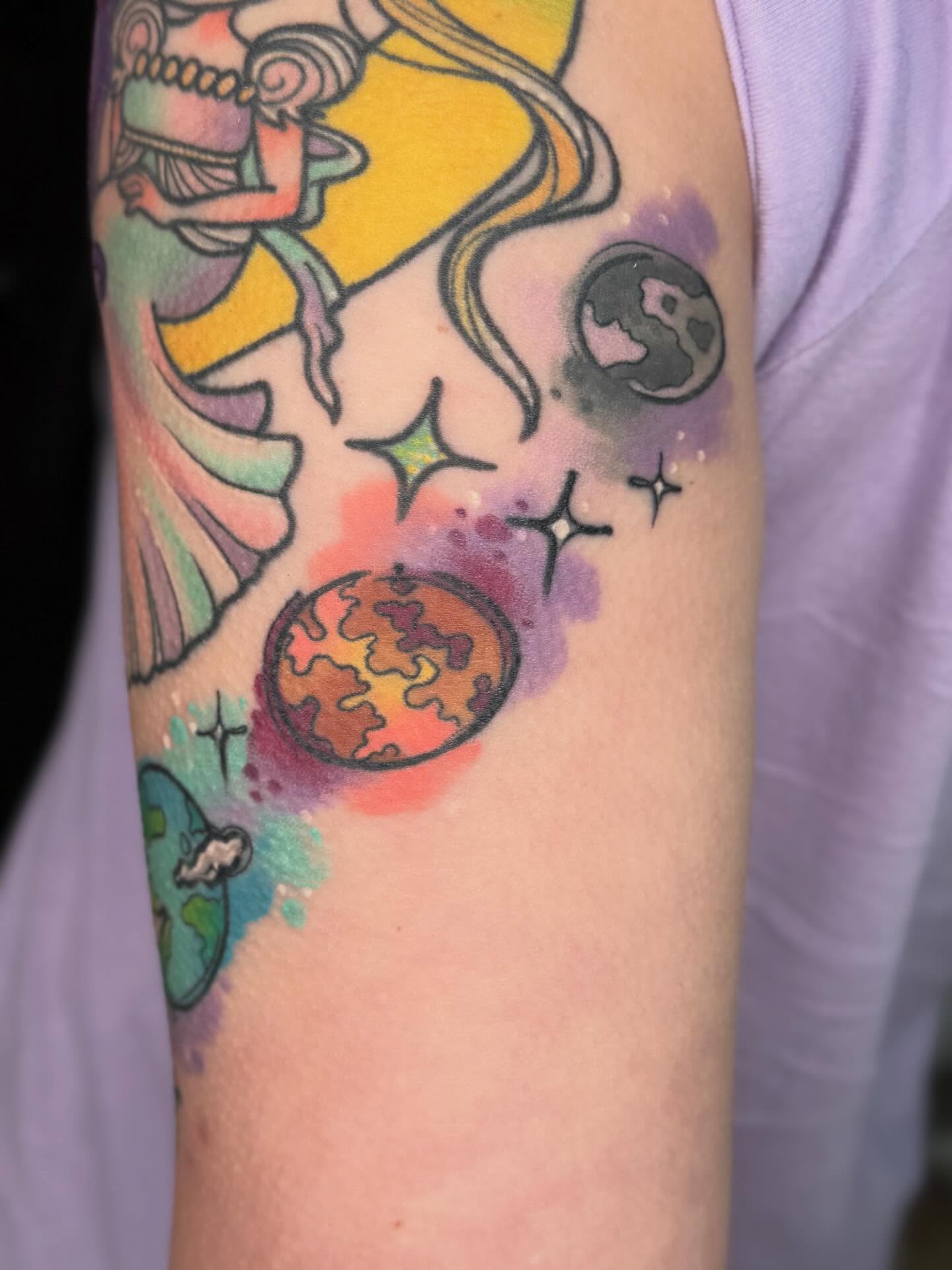Tattoo by @glitterally.sarah — watercolor, new_school