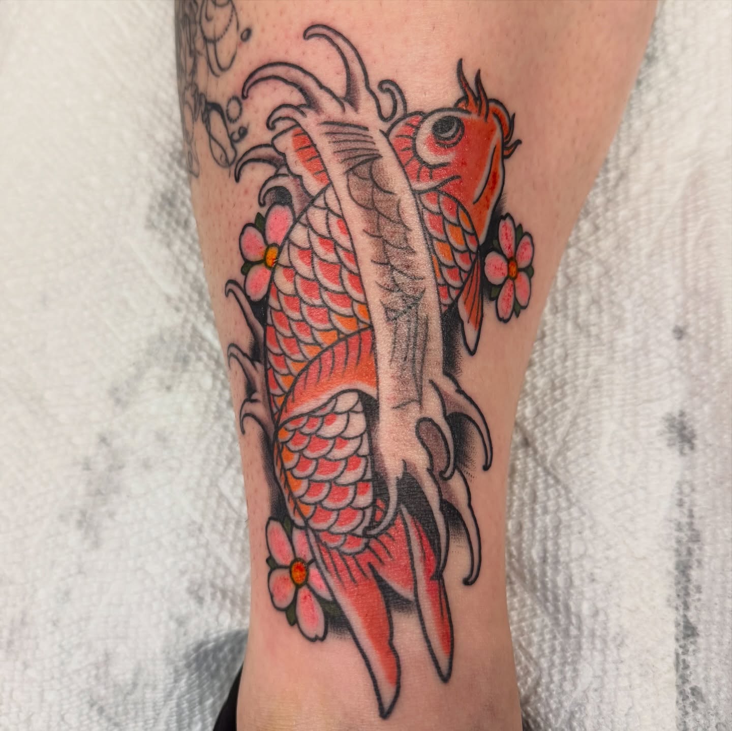 Koi fish japanese irezumi tattoo on the forearm by Dylan