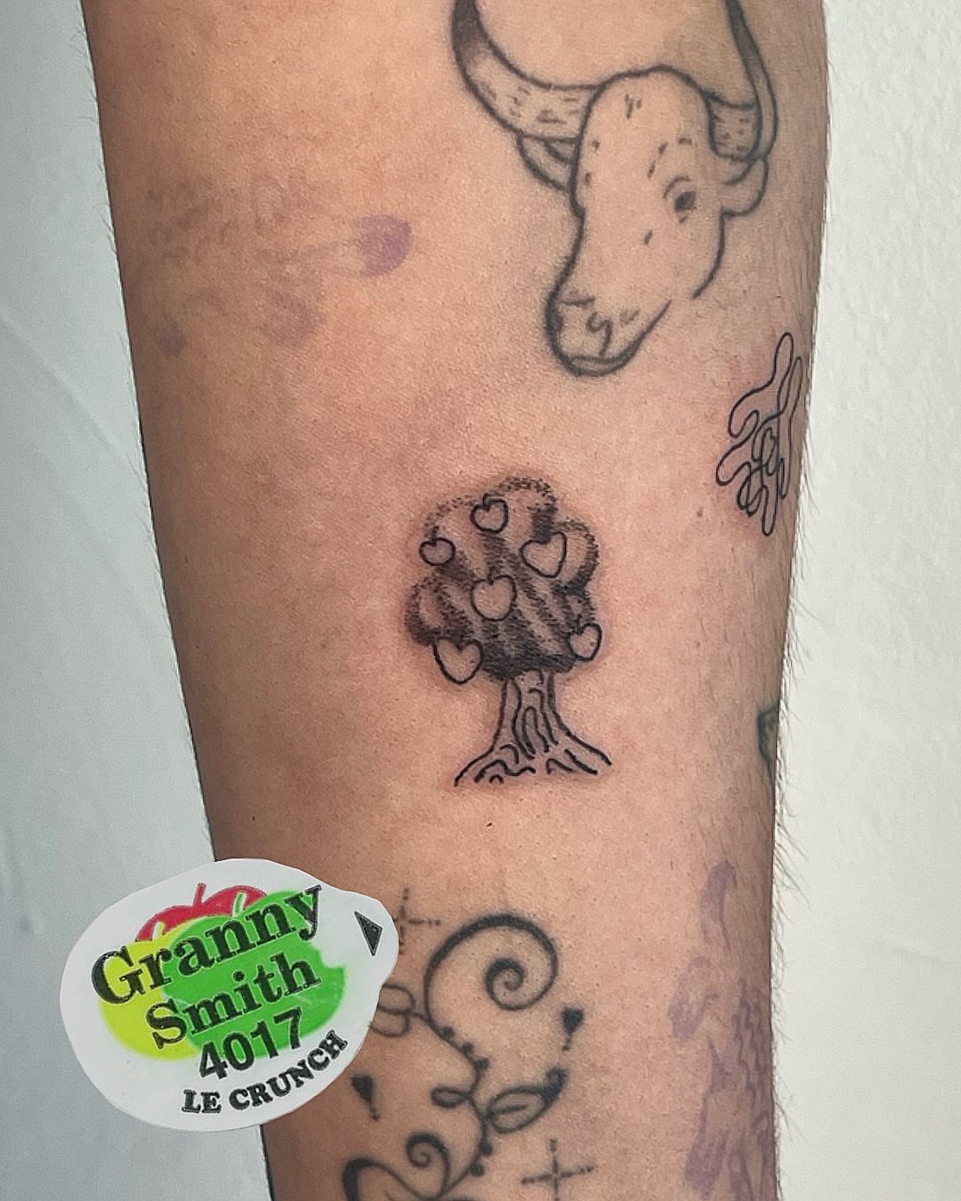 Heart tree black and grey tattoo on the forearm by luce elias :