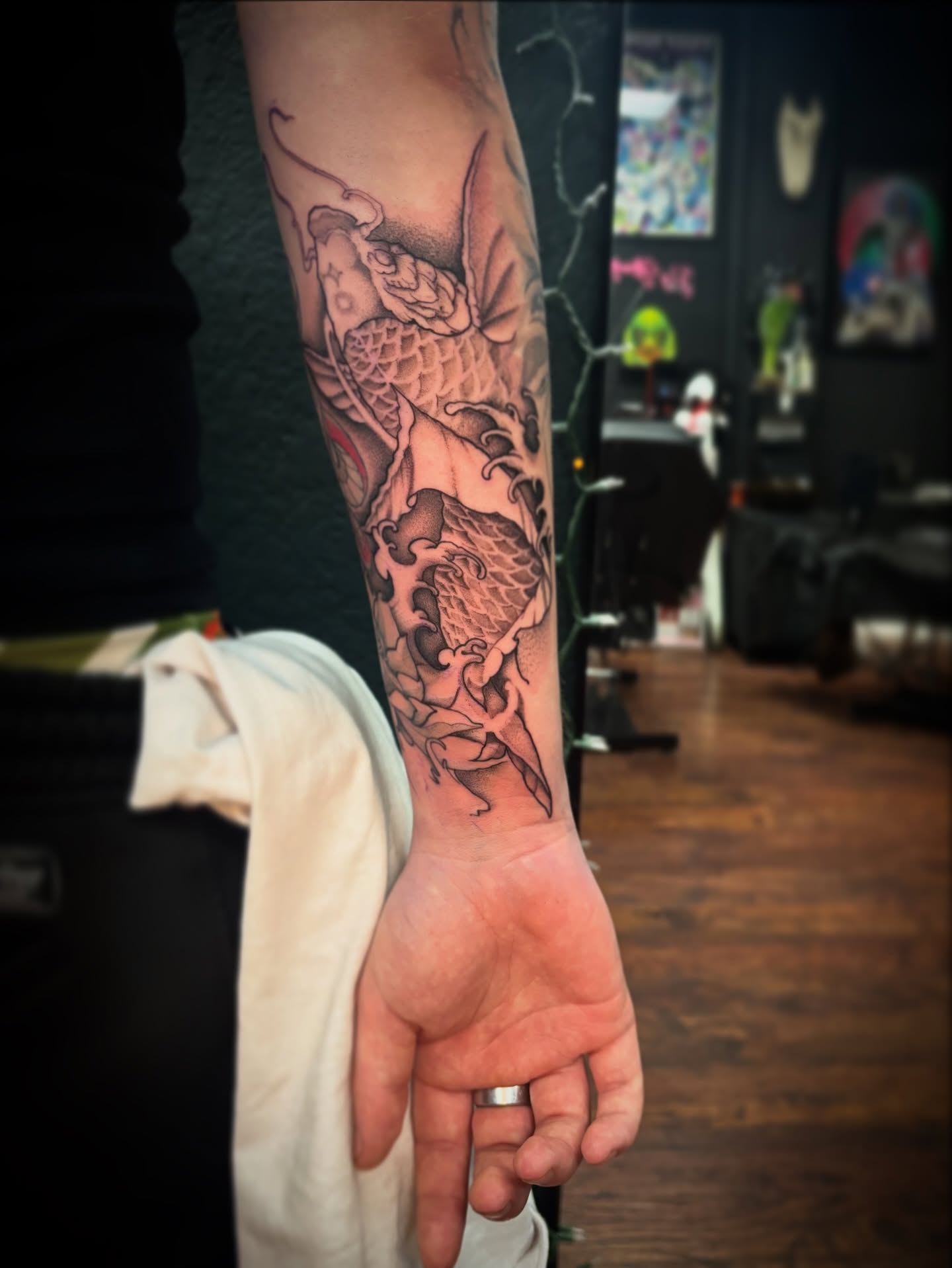 Koi fish japanese irezumi tattoo on the forearm by Cultura