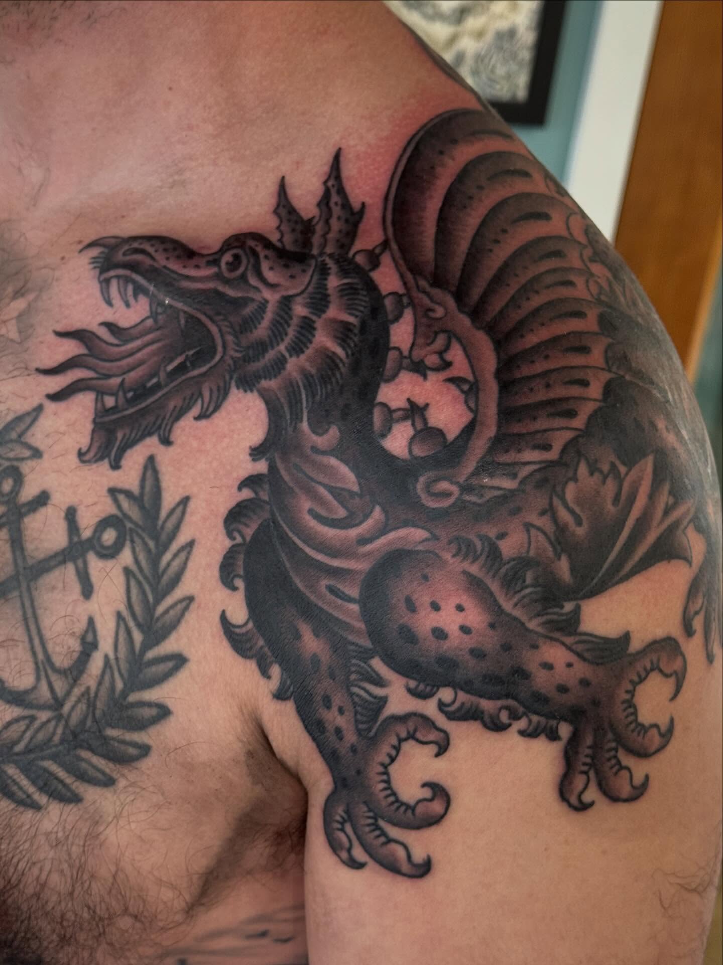Tattoo by @laurent_trelaun — black_and_grey