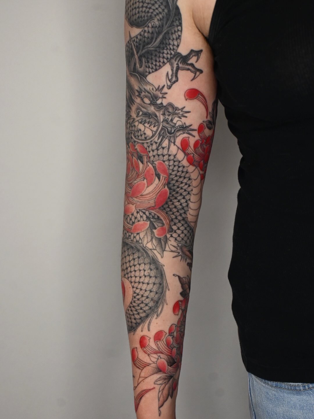 Tattoo by @simbalysm — japanese_irezumi, dotwork