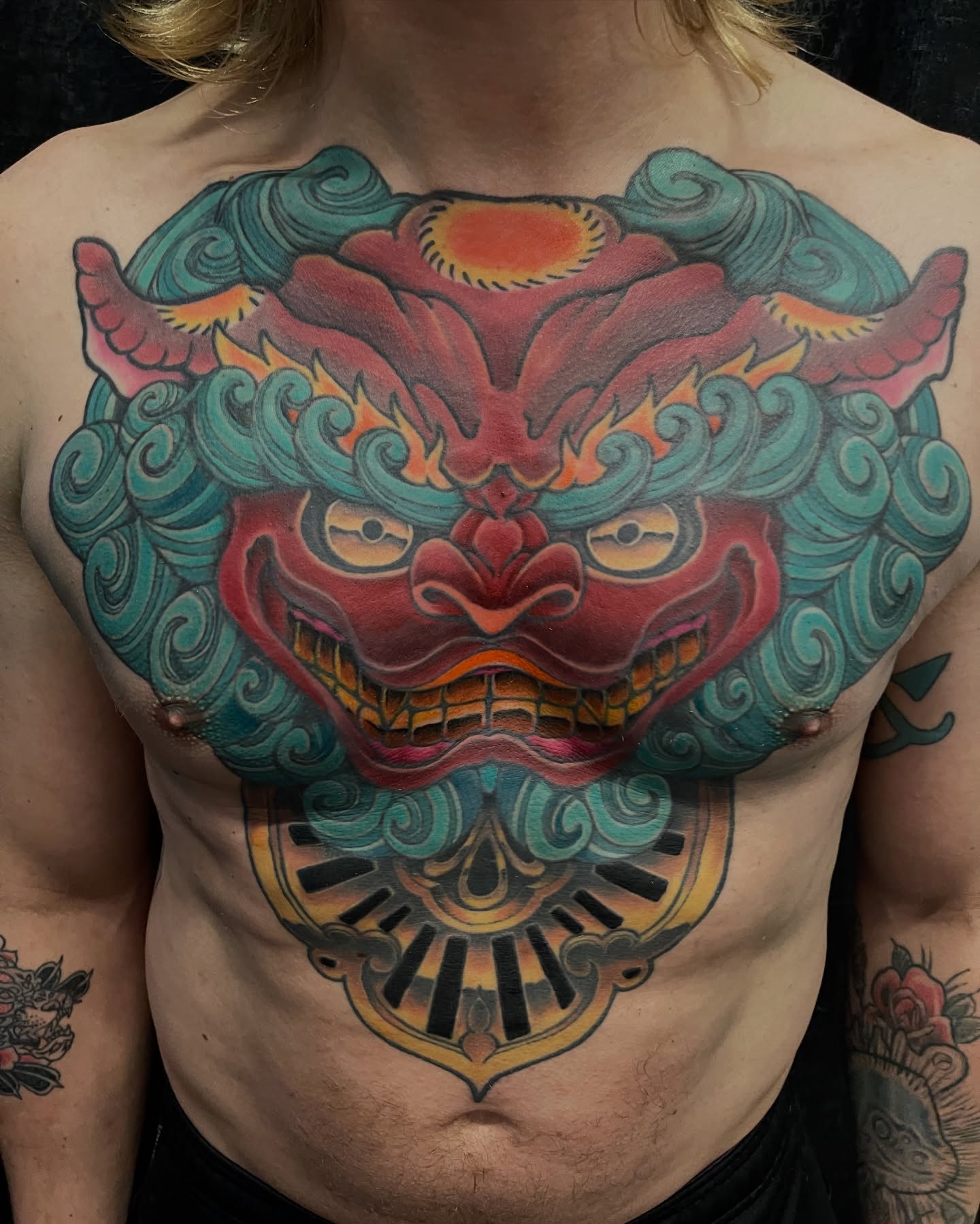 Tattoo by @spidermonkeysauce — american_traditional, japanese_irezumi
