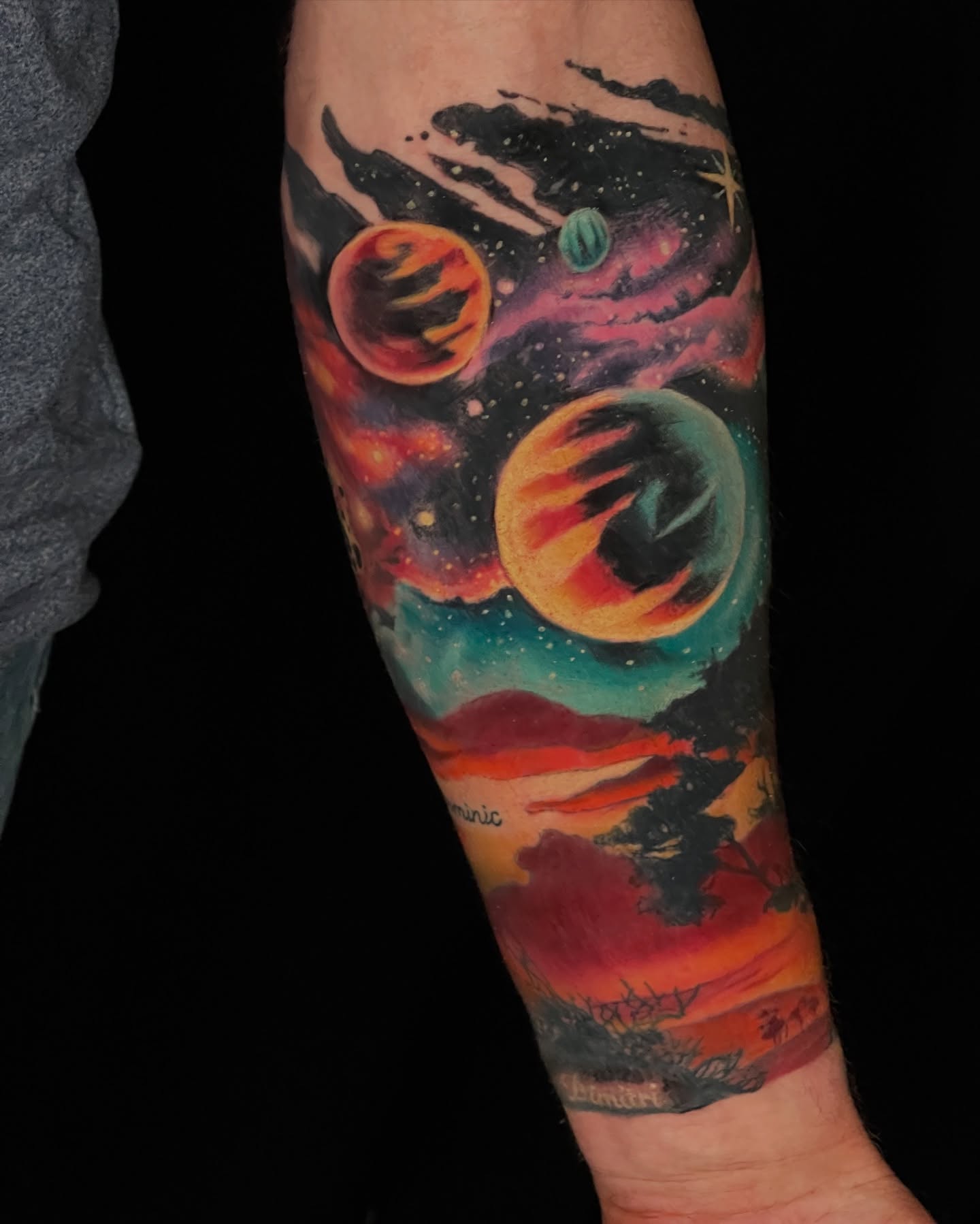 Tattoo by @spidermonkeysauce — dotwork, surrealism