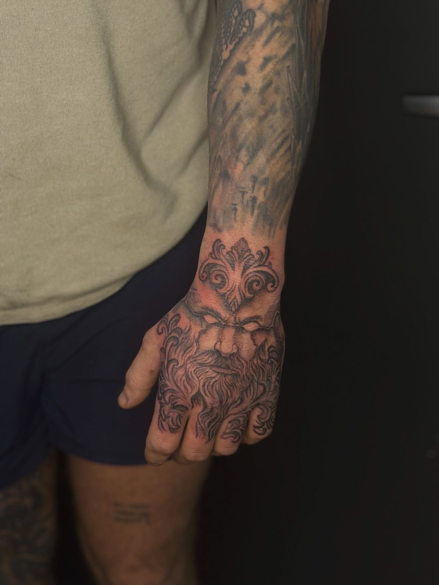 Tattoo by @artbyannistyn — black_and_grey