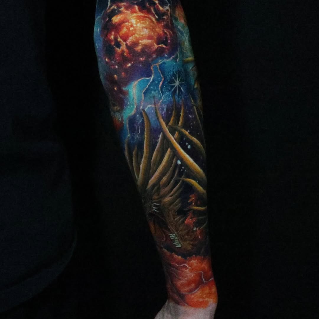 Tattoo by @dragonflytattoostudio — realism, trash_polka