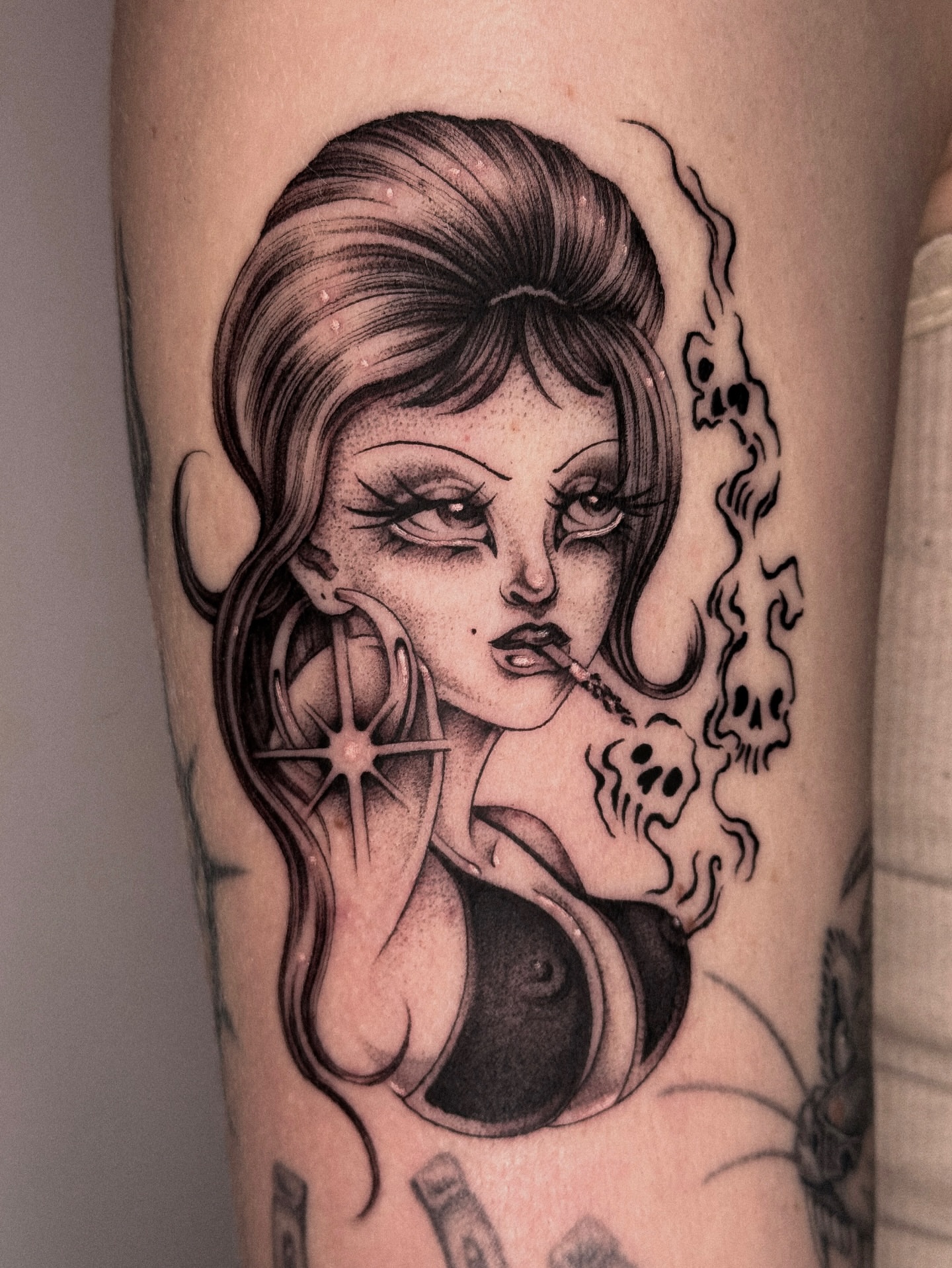 Tattoo by @ellafromhella — black_and_grey, realism