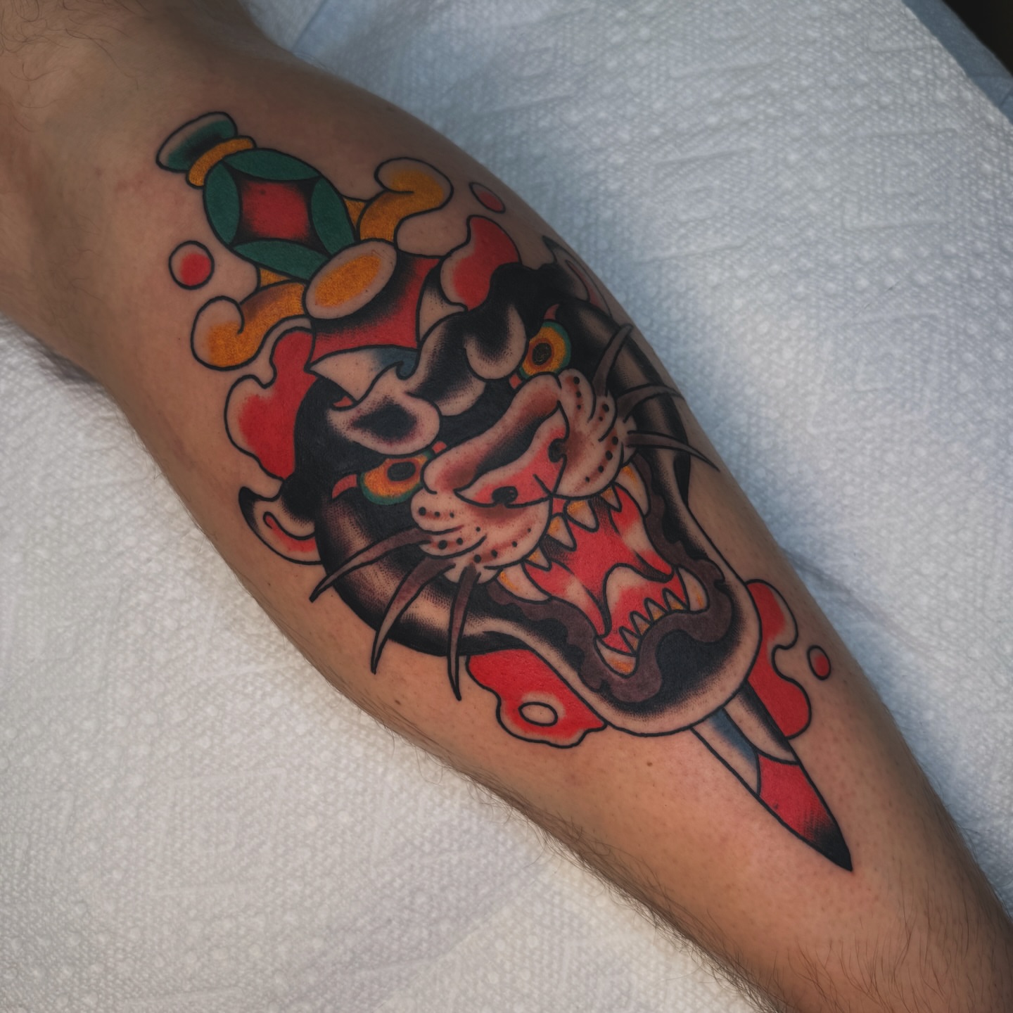 Tattoo by @liztattooer — american_traditional, japanese_irezumi