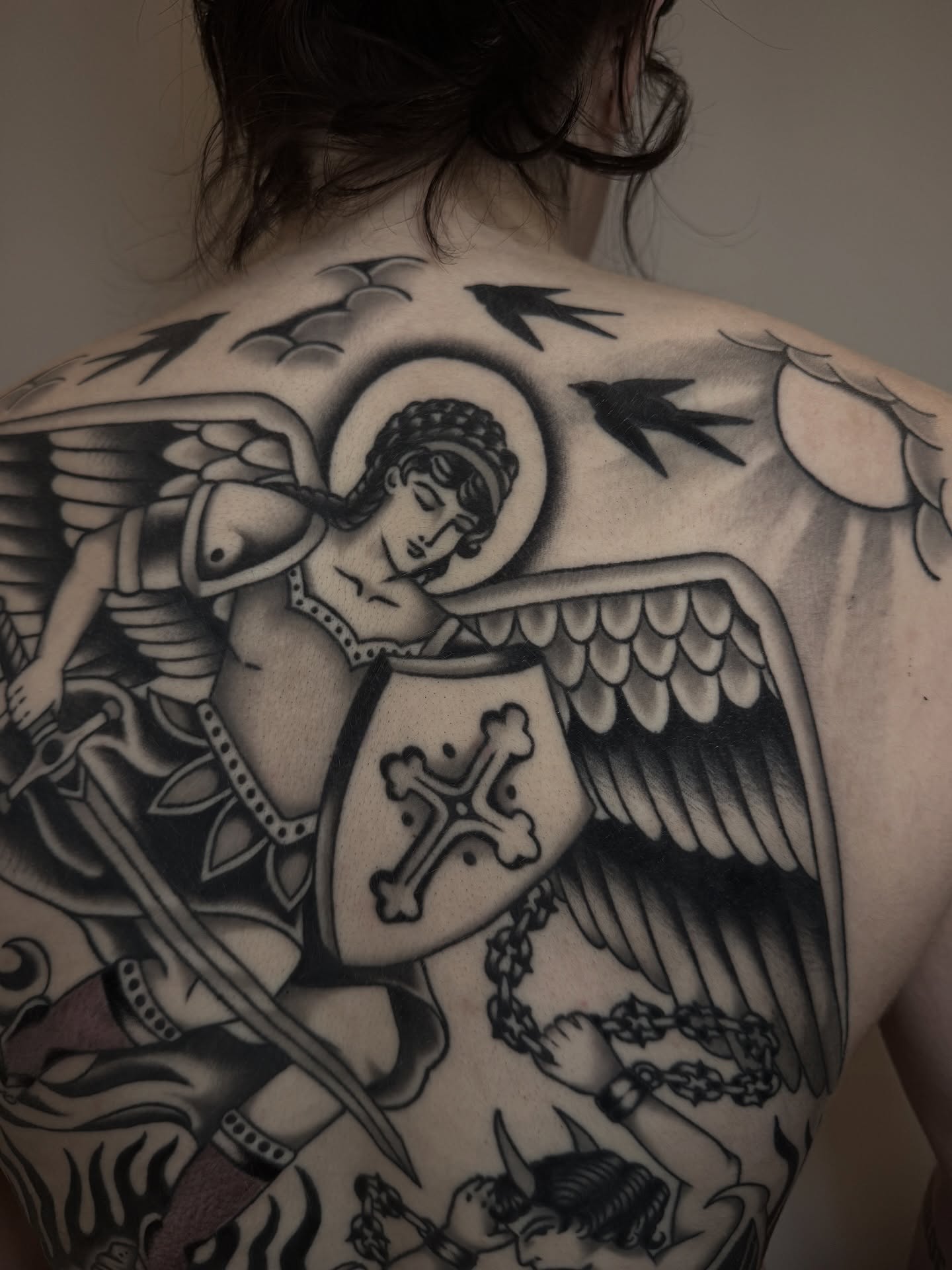 Tattoo by @katierosetattoos — american_traditional, black_and_grey