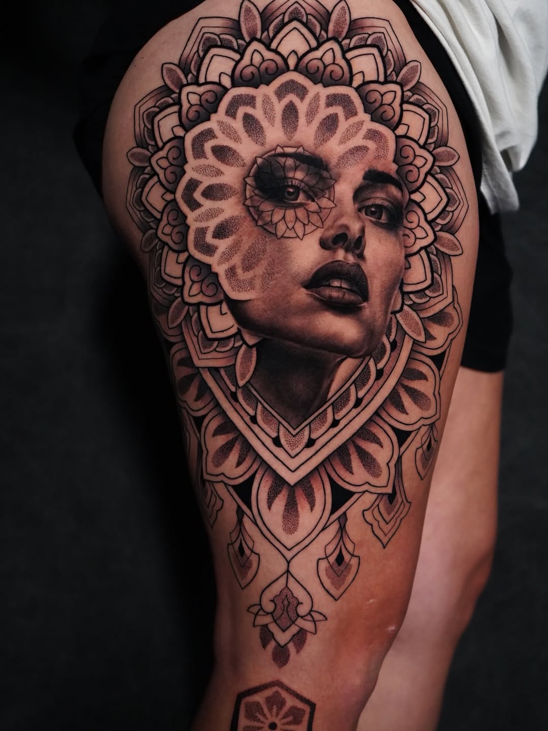 Tattoo by @jasoncalltattooer — realism, geometric