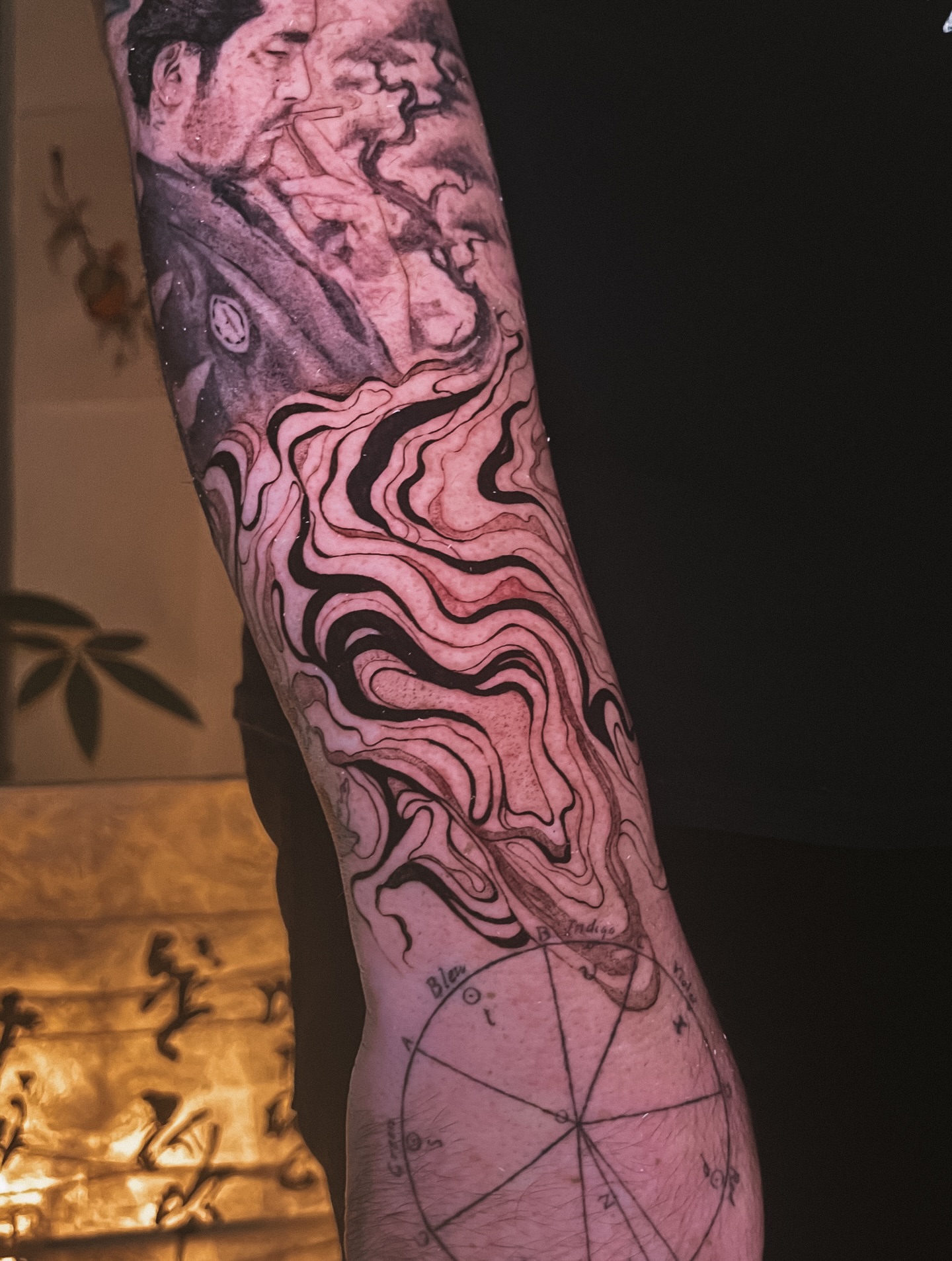 Smoking man realism tattoo on the forearm by sebs phạm, Los Angeles, California