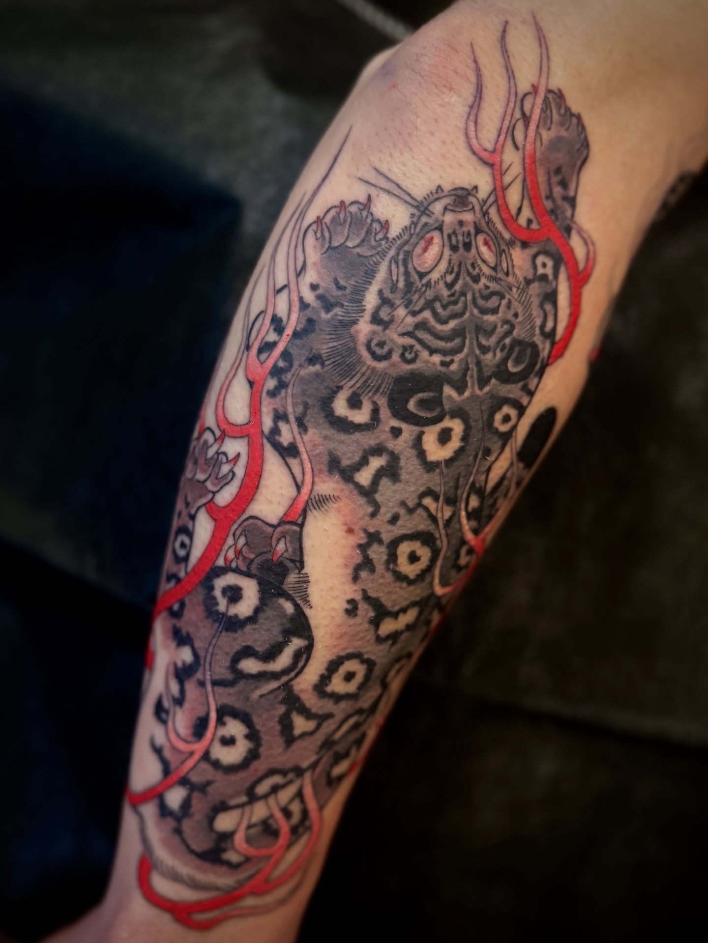 Tattoo by @morgan_tattoos — american_traditional, dotwork