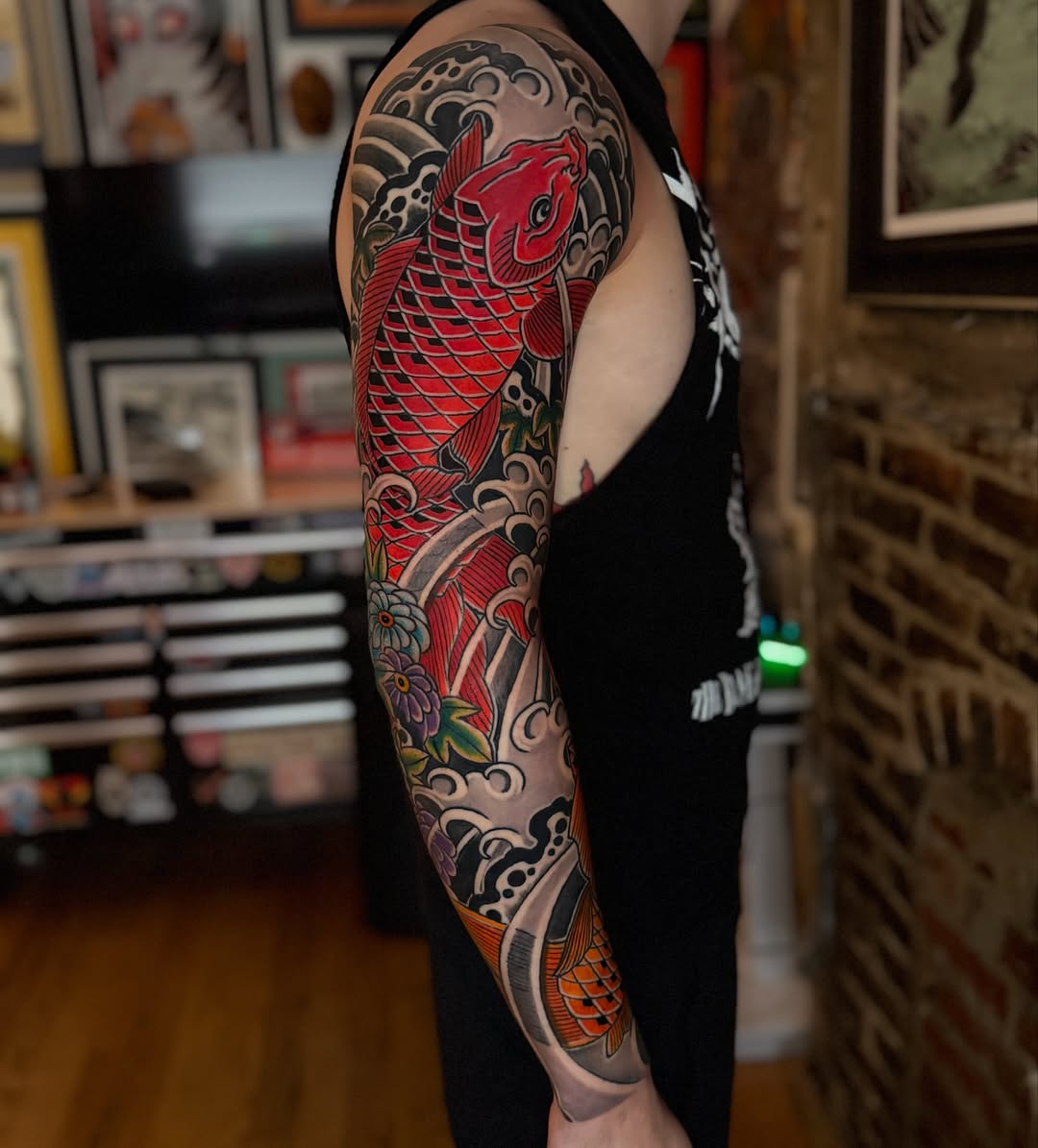 Tattoo by @old_man_rogers — japanese_irezumi, black_and_grey