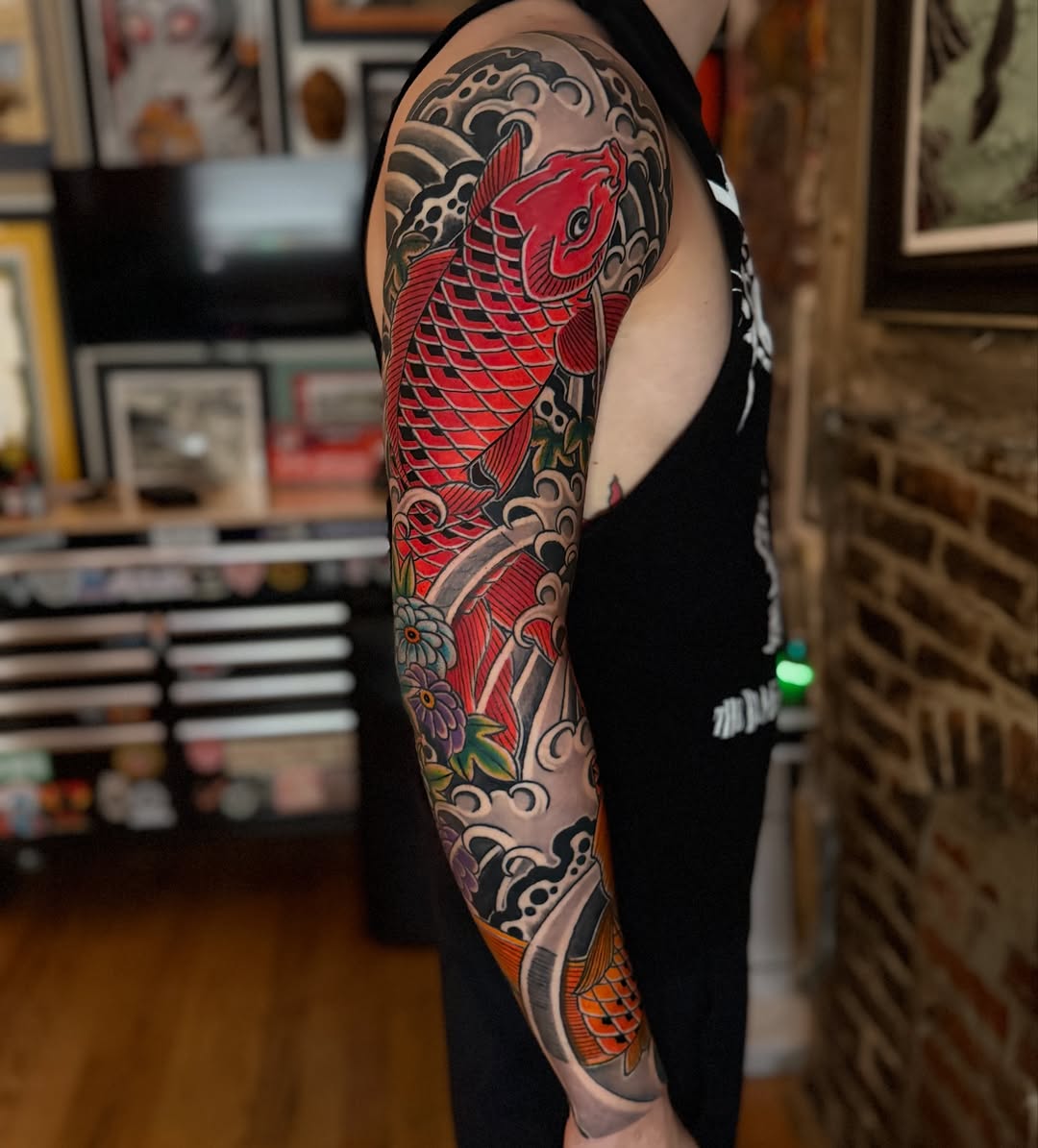 Tattoo by @old_man_rogers — japanese_irezumi, black_and_grey