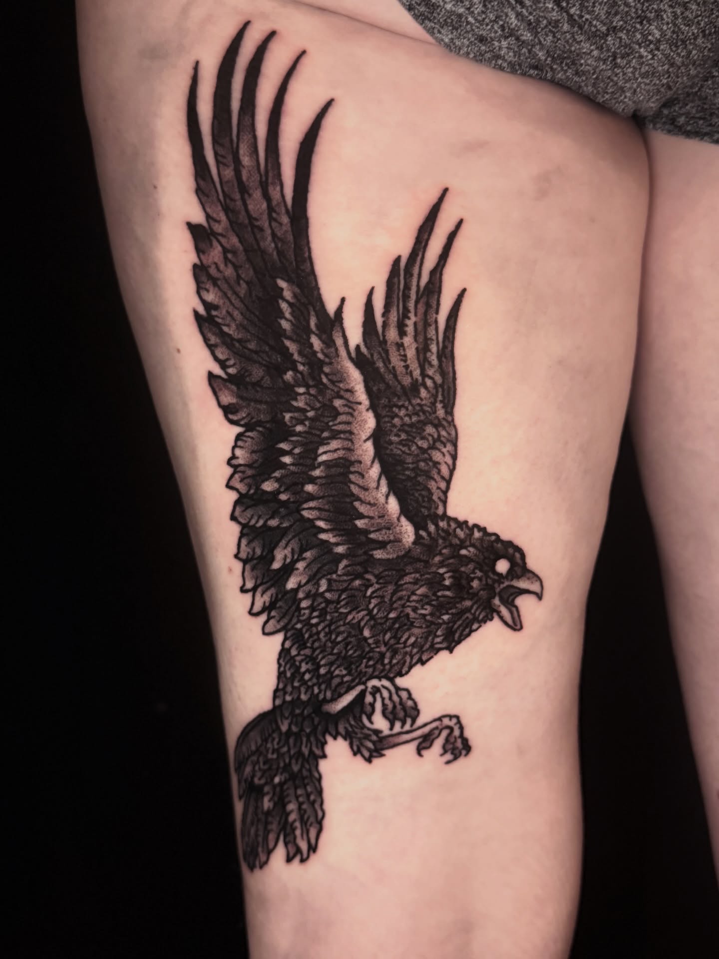 Tattoo by @hexcellenta — black_and_grey