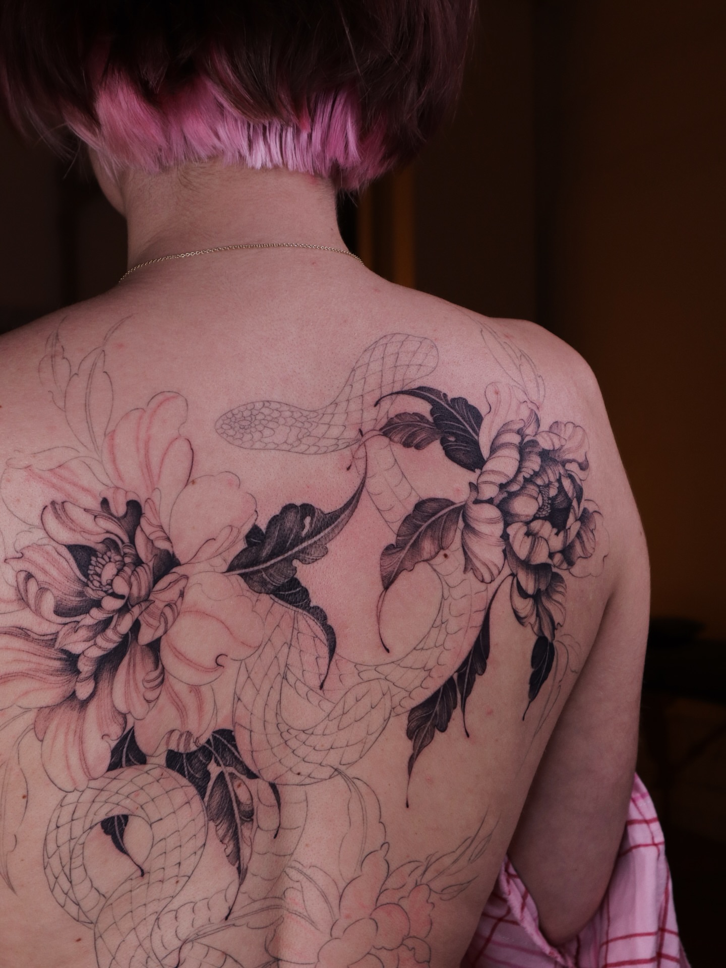Tattoo by @maid.of.flowers — black_and_grey