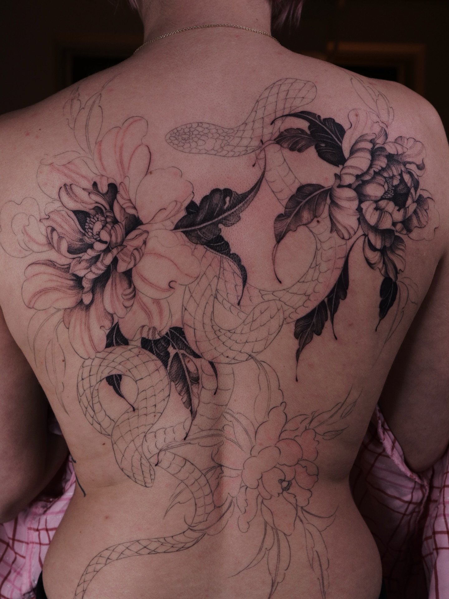 Tattoo by @maid.of.flowers — black_and_grey, realism