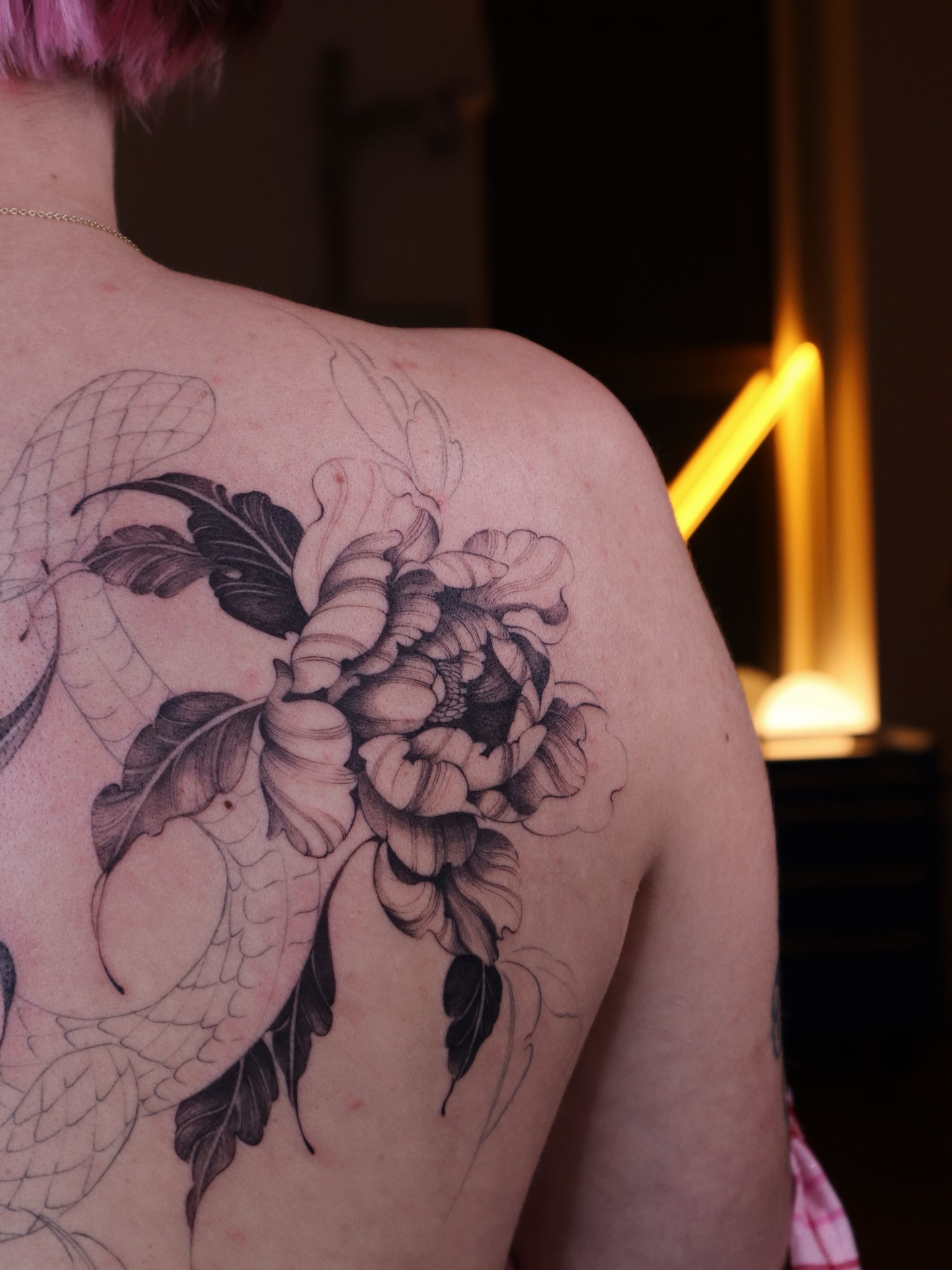 Tattoo by @maid.of.flowers — black_and_grey, realism