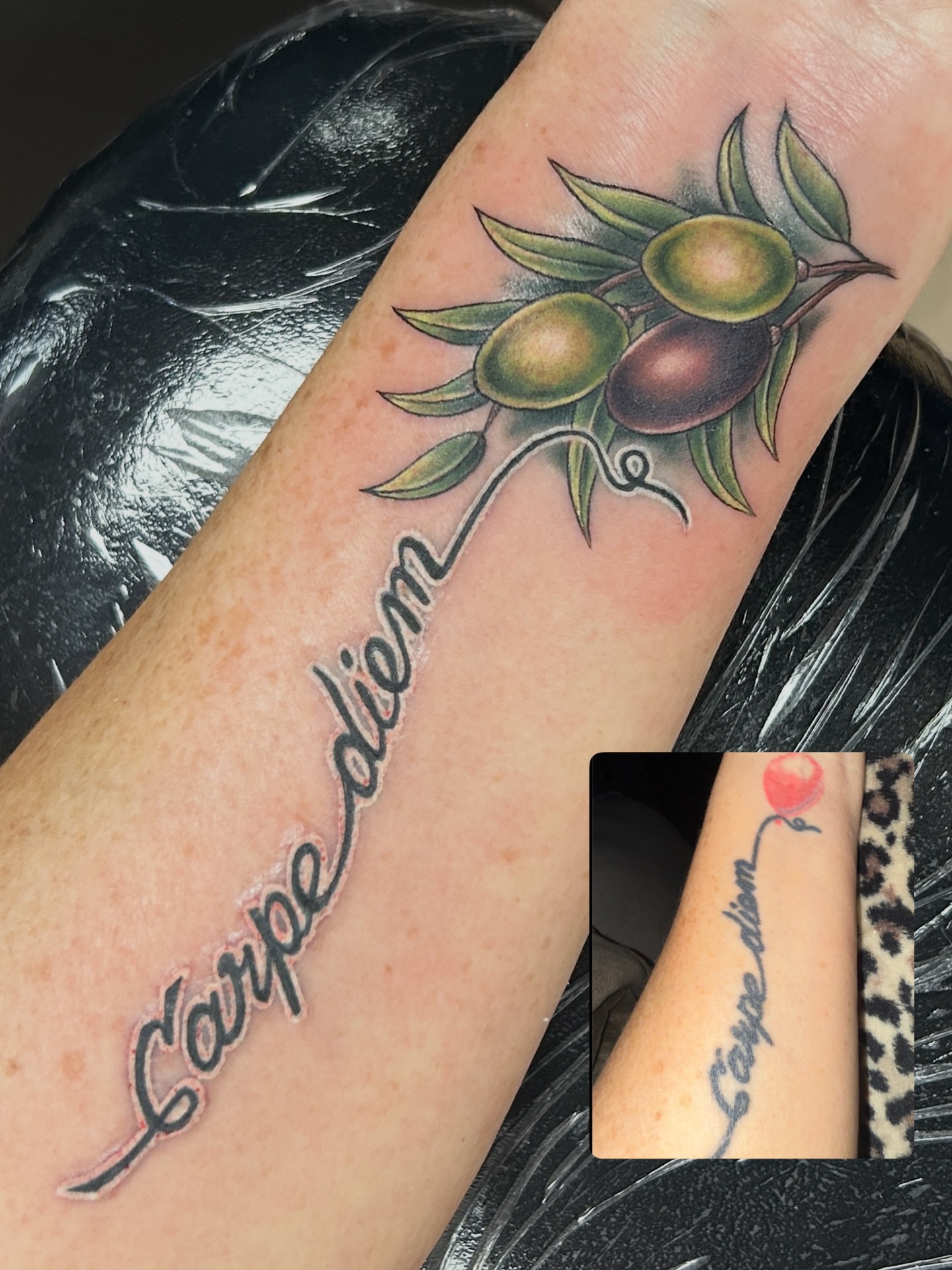Carpe diem realism tattoo on the forearm by Sean OHara