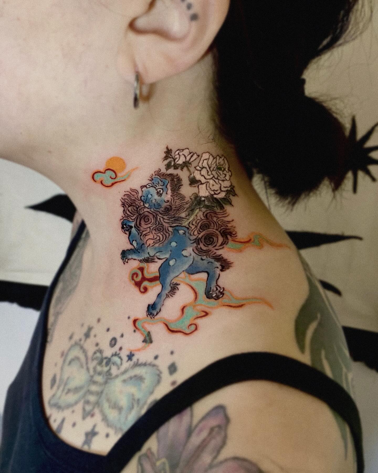 Tattoo by @dyun_tat2 — japanese_irezumi, dotwork