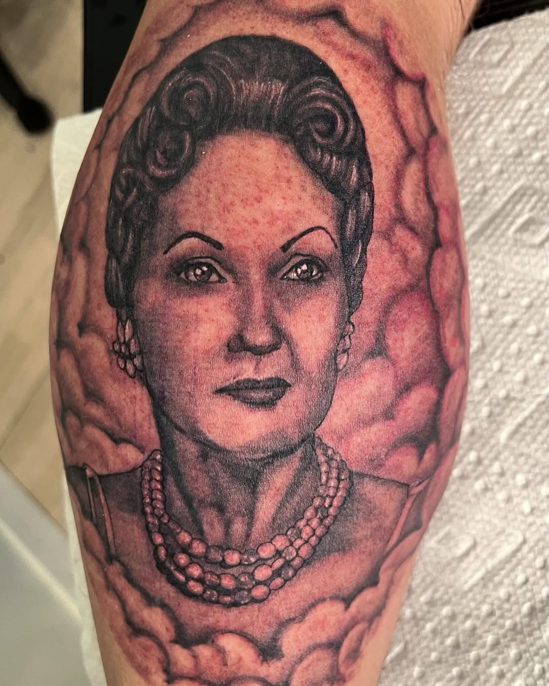 Portrait of a woman tattoo on the forearm by DL Tats, Cape Girardeau, Missouri