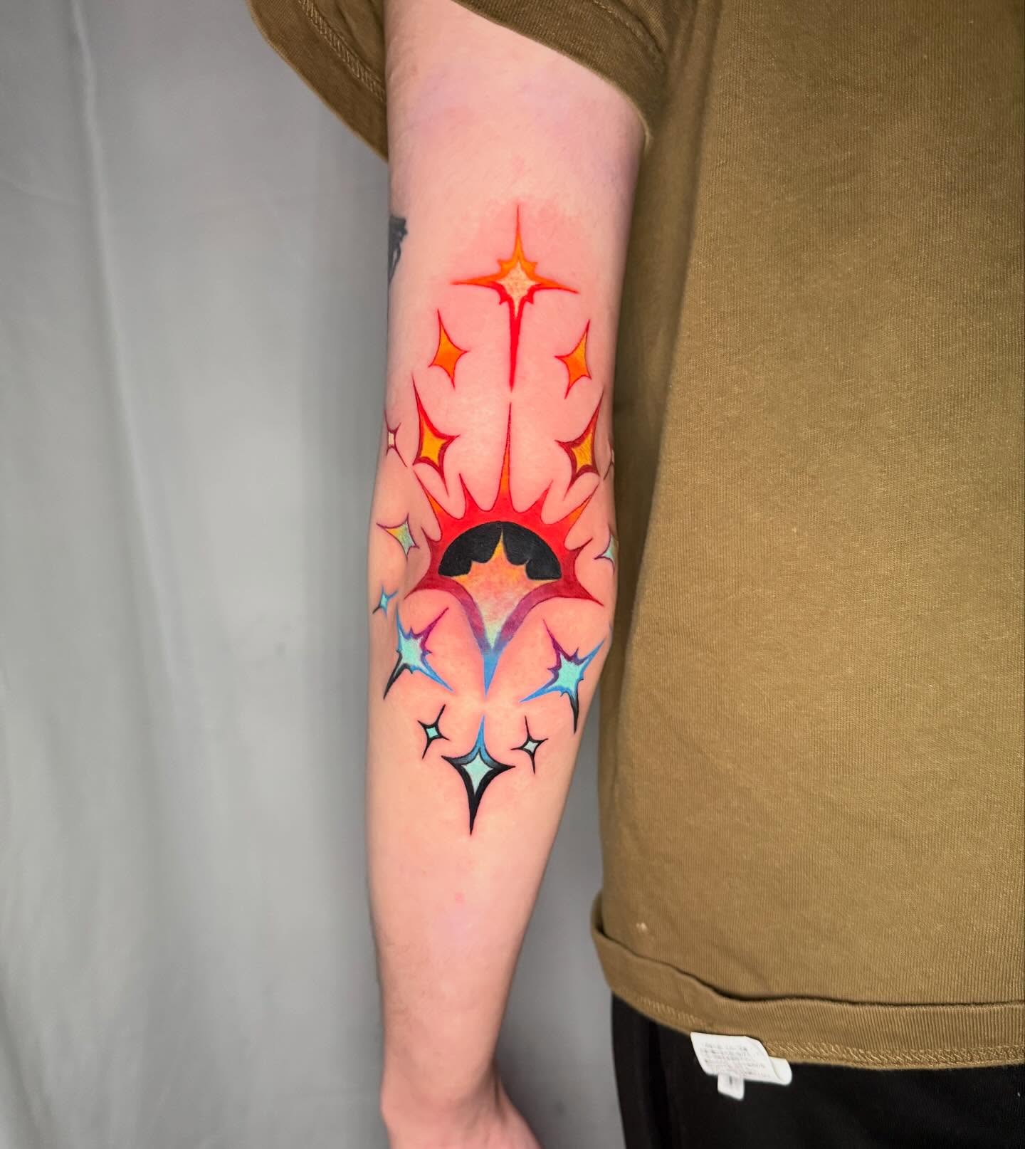 Tattoo by @hailyeahtattoos — geometric, watercolor