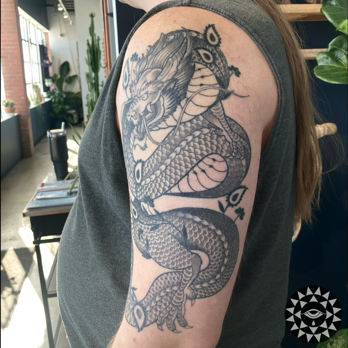Tattoo by @chelsartistry — black_and_grey