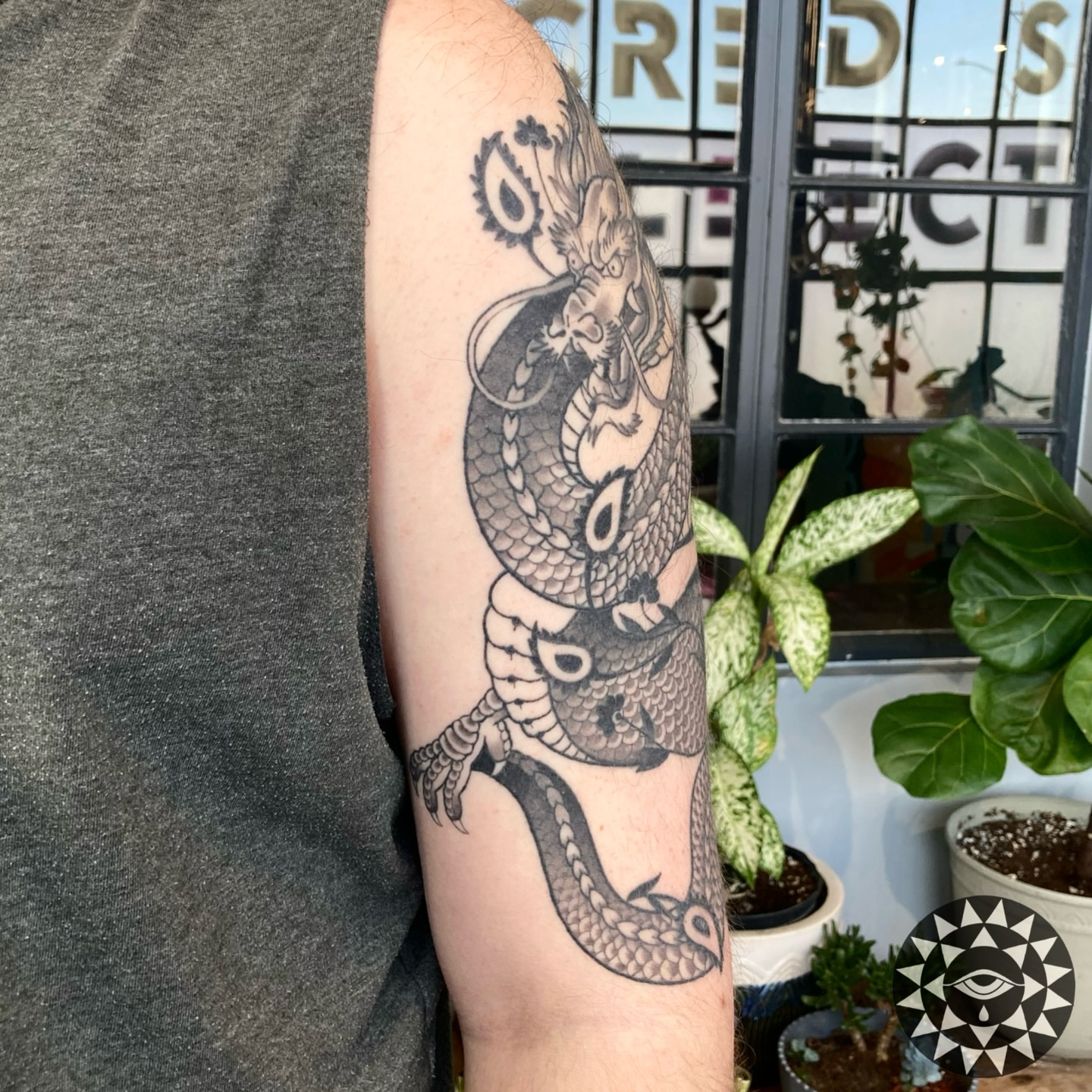 Tattoo by @chelsartistry — black_and_grey