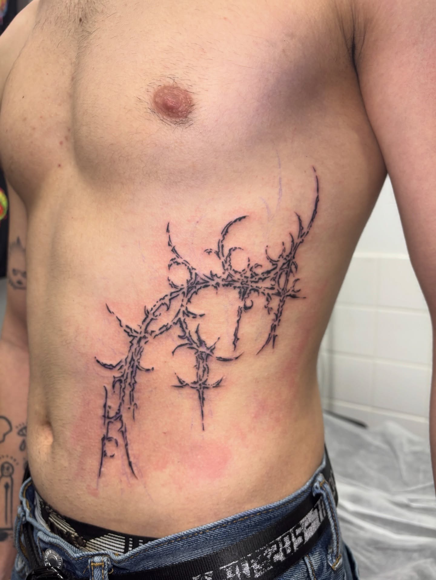 Tattoo by @mushypokes — black_and_grey