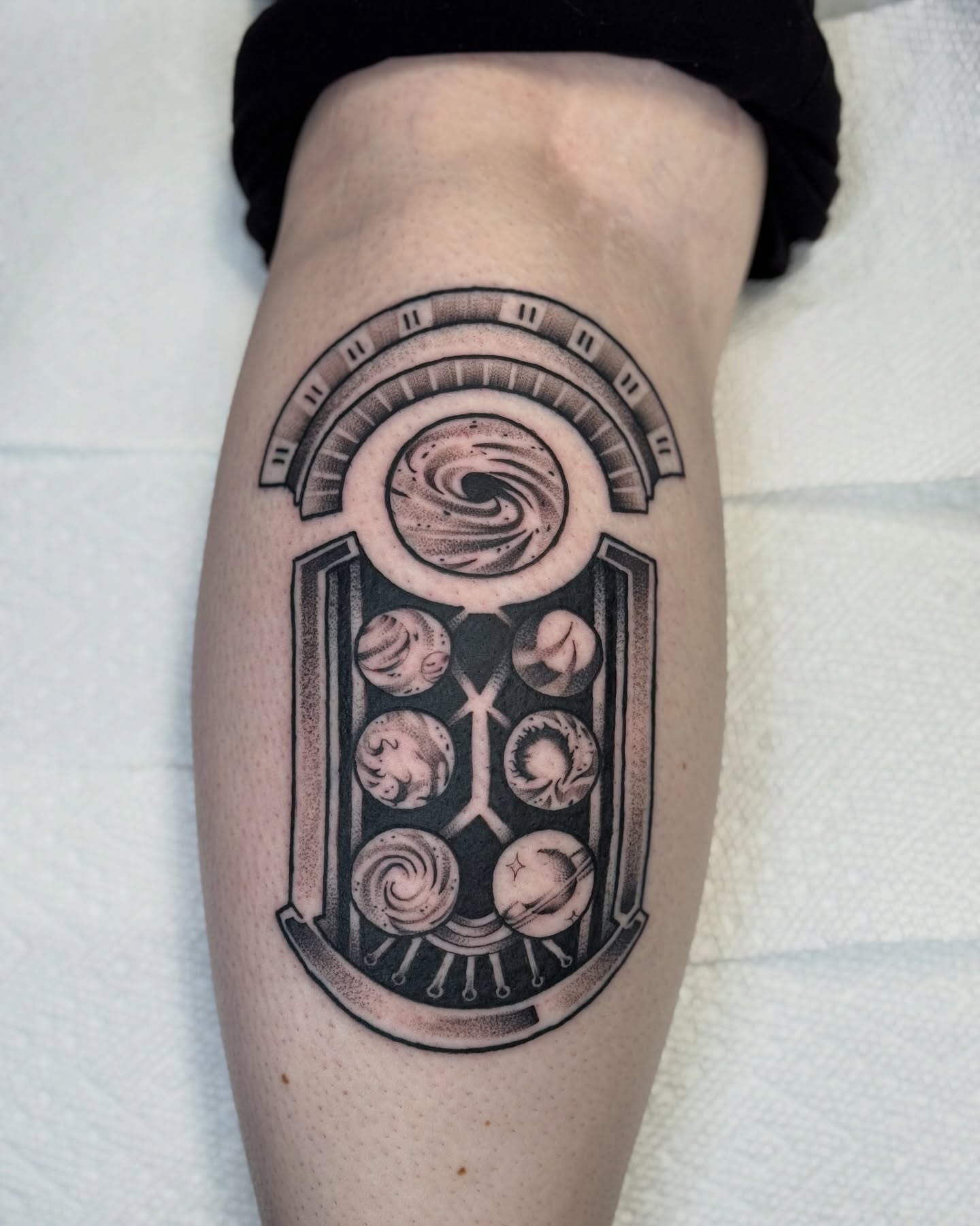 Tattoo by @majinmish — dotwork, geometric