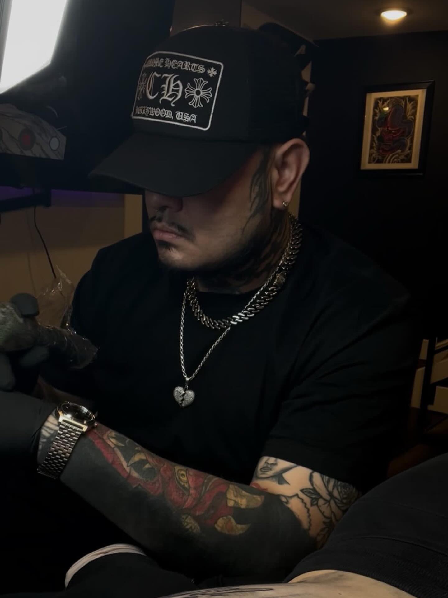 Demon American traditional tattoo on the forearm by Turk