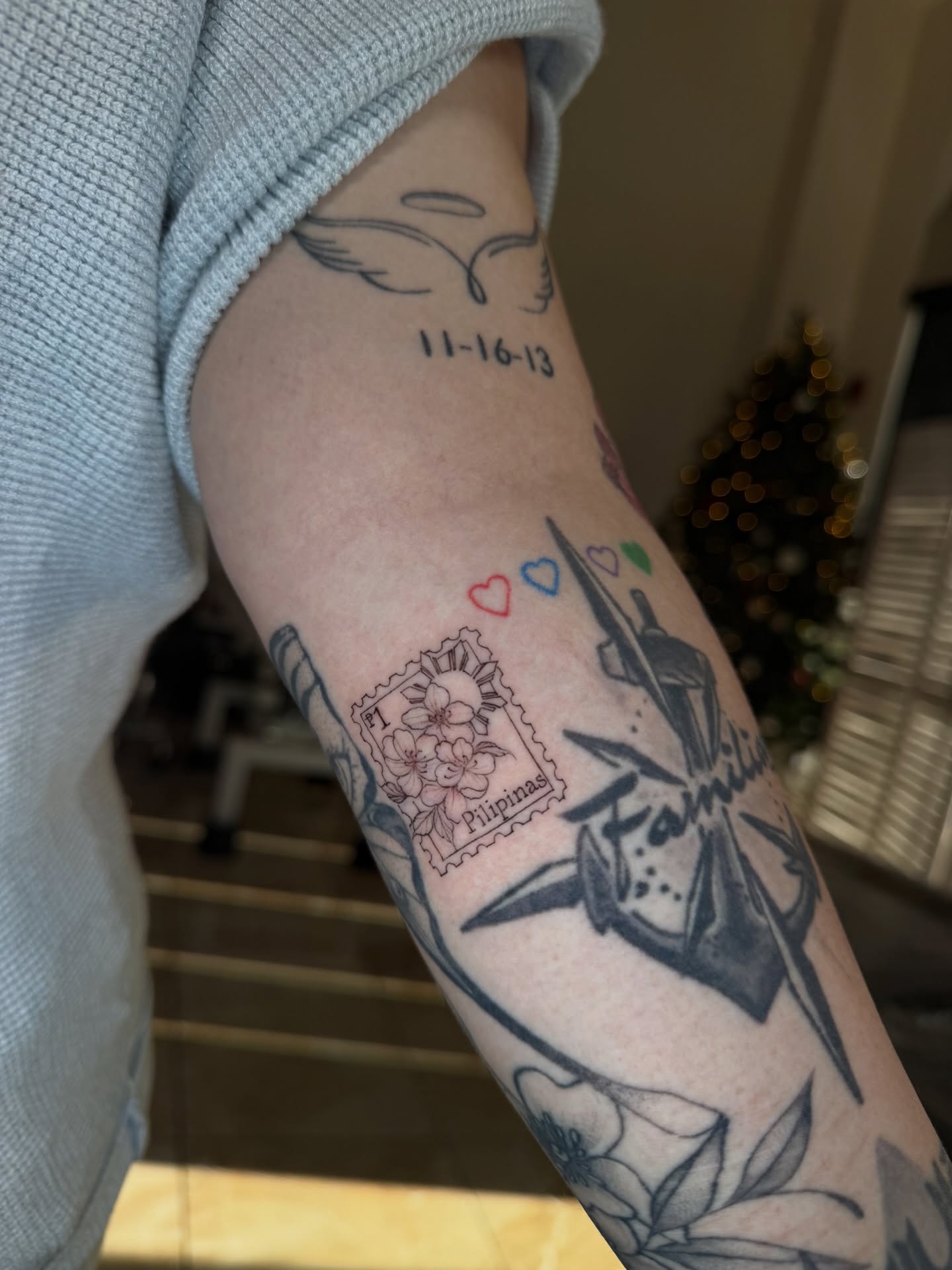 Postage stamp American traditional tattoo on the forearm by π² ππ² ππΎππ·π± - π« ππ»πͺπ°πΈπ·πΌ π², San Jose, California