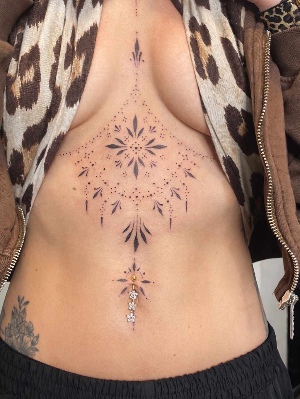 Tattoo by @amber_noir_tattoo — fine_line, dotwork