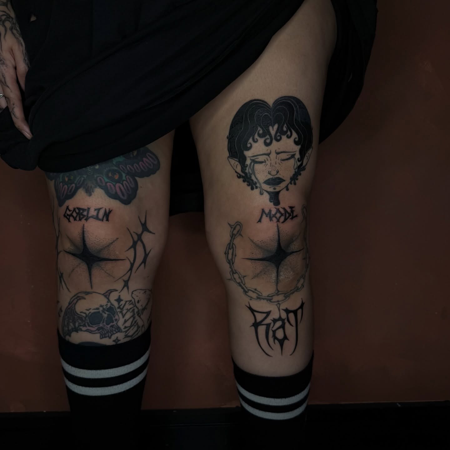 Tattoo by @vsgoblintatts — black_and_grey, geometric