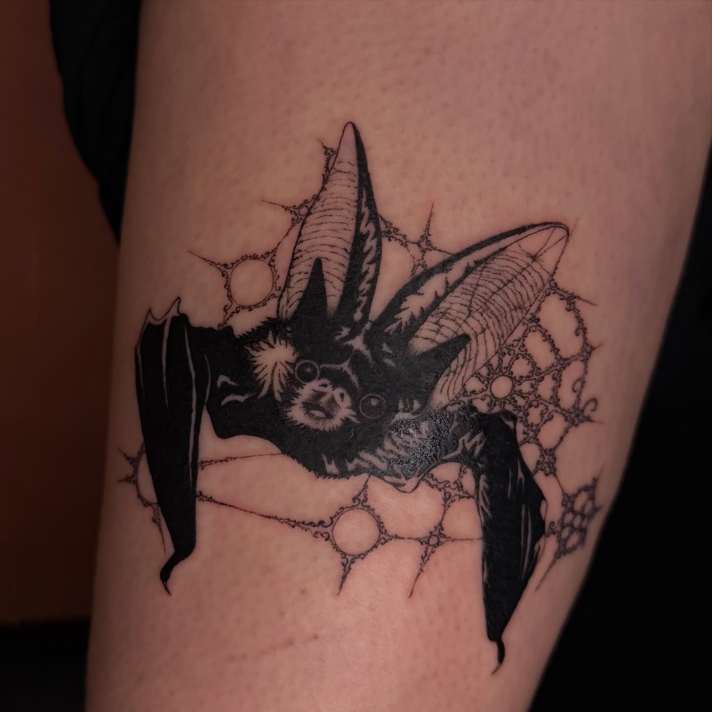 Tattoo by @vsgoblintatts — black_and_grey