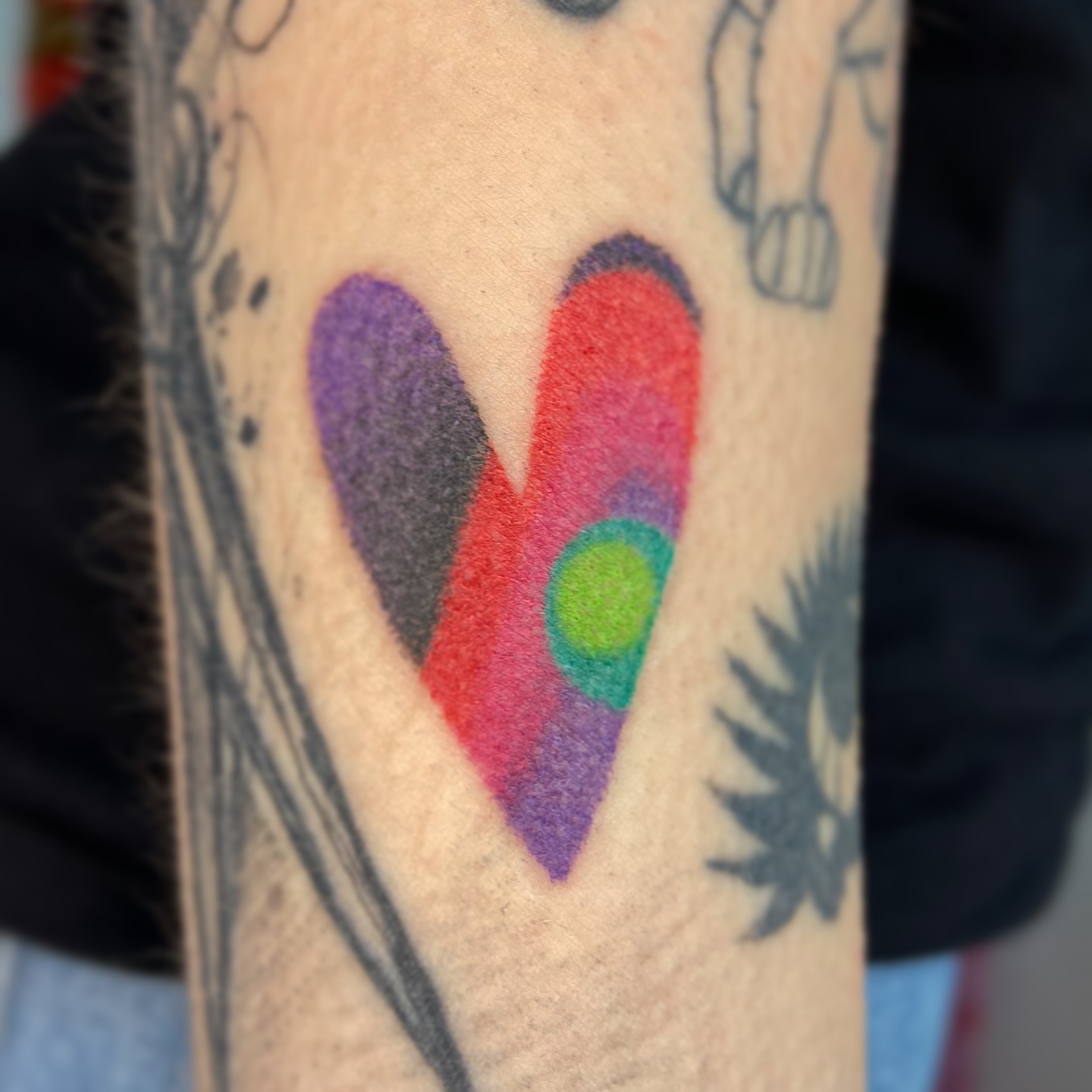 Heart dotwork tattoo on the forearm by Kasia ✨jedyny taki handpoke w katowicach✨