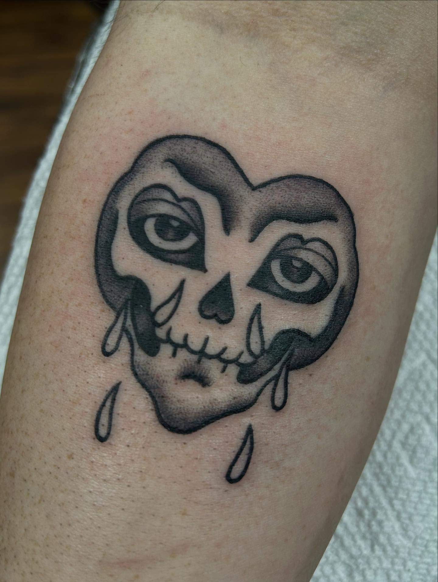 Tattoo by @skeletonkeytattoos — black_and_grey
