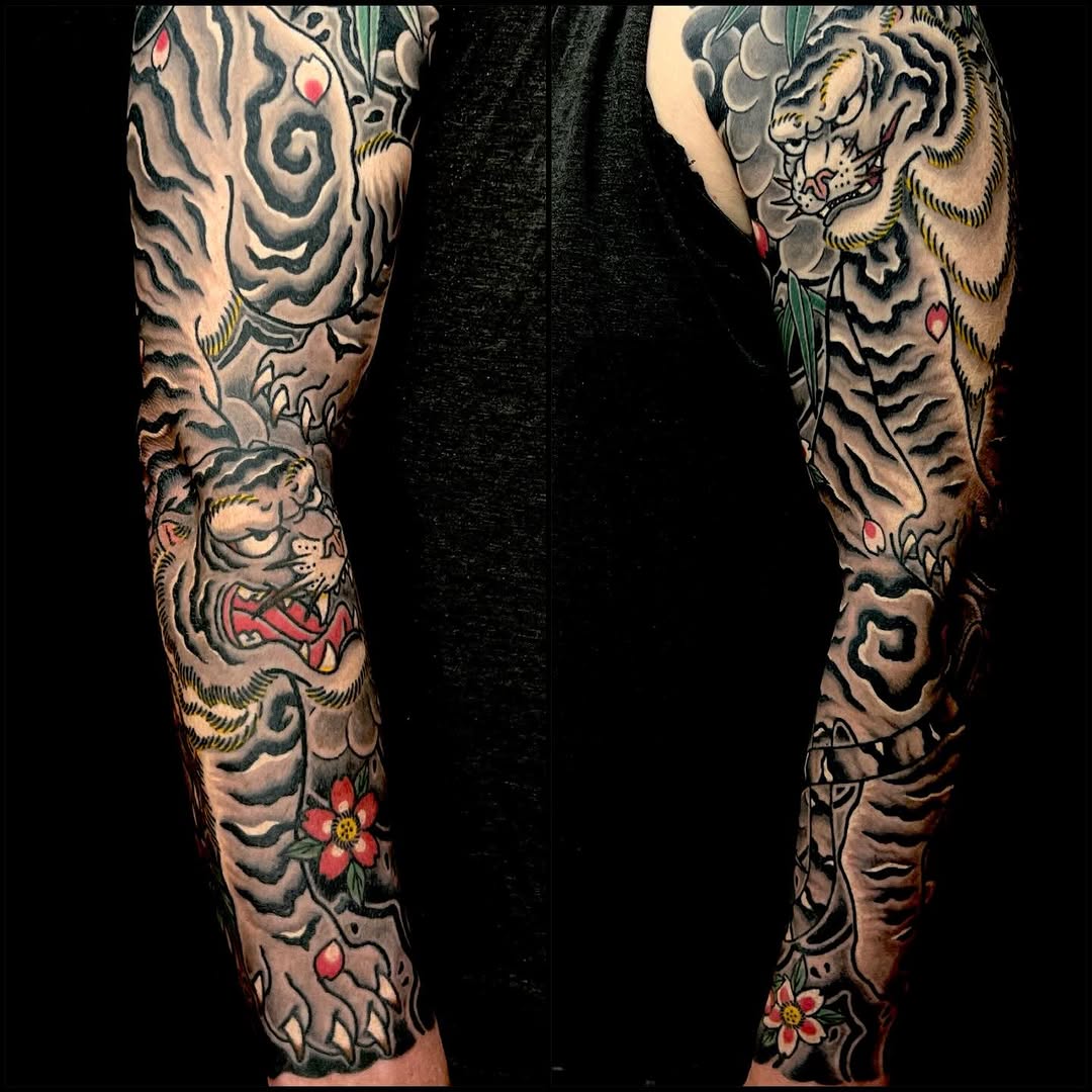 Tattoo by @rockyburley โ japanese_irezumi, black_and_grey